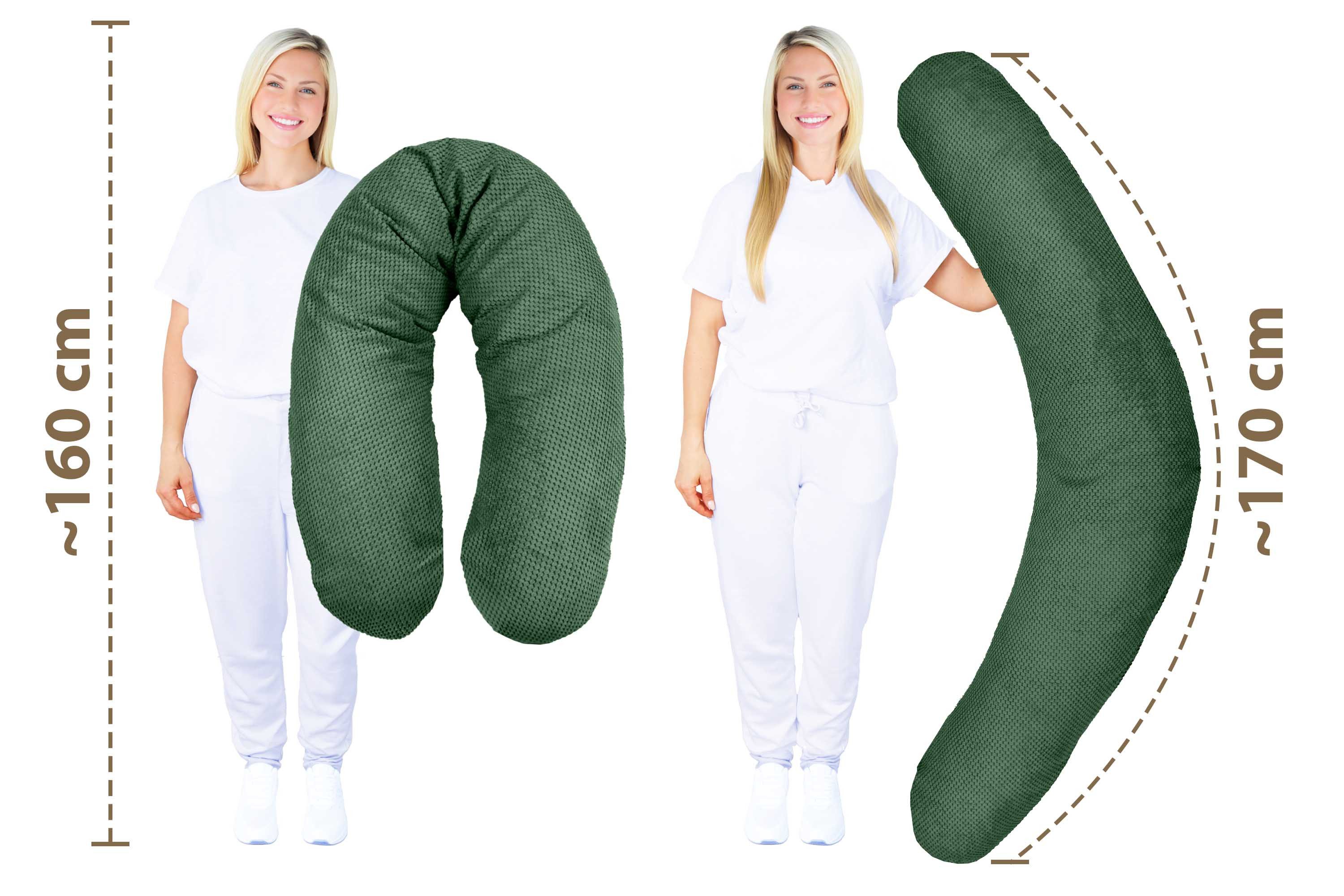 Amilian Stillkissen XXL 170 cm Schwangerschaftskissen Seitenschläferkissen U-Form, Set, inkl. Stillkissenbezug, Hohlfaser, waschbarer Bezug, für Stillzeit