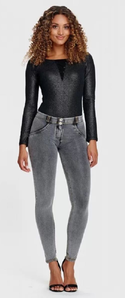 Freddy Jeggings Freddy WR.UP® Damen Push-Up Jeans - Regular Waist Super Skinny - Grau
