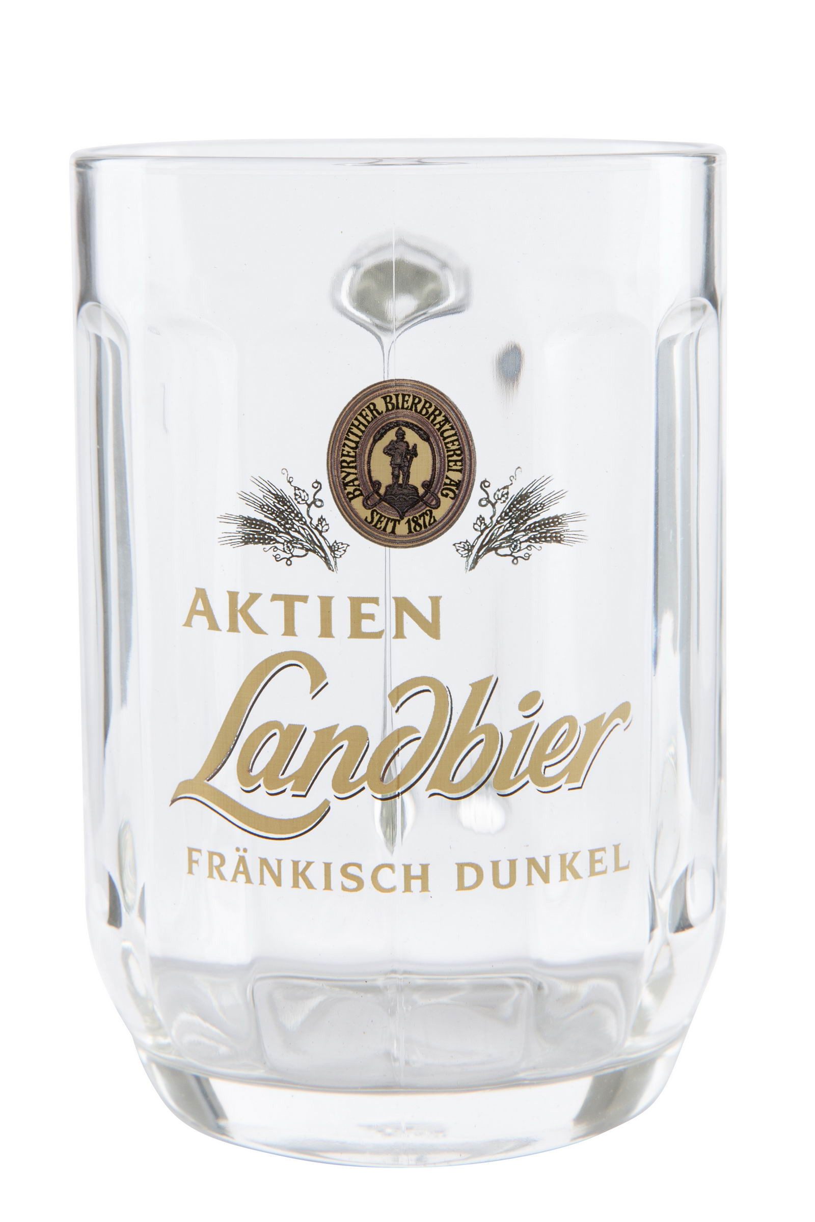 Aktien Bayreuther Bierbrauerei AG Bierkrug Aktien Landbier Krug Fränkisch Dunkel 0,5l, 1-tlg., robust und rustikal, Traditionelles Brauerei-Design
