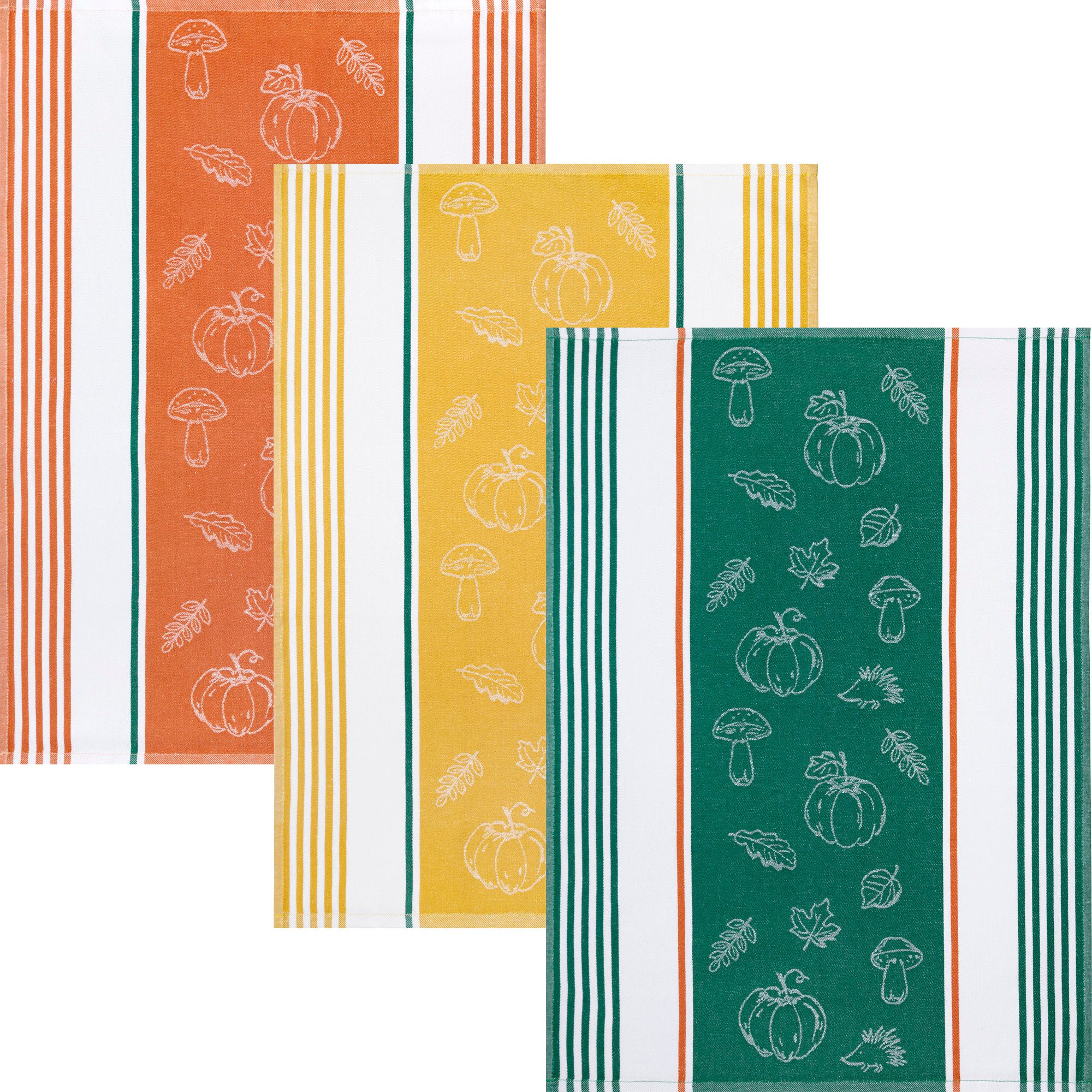 Kracht Geschirrtuch Geschirrtuch "Herbstlich" 3er-Pack, Halbleinen günstig online kaufen