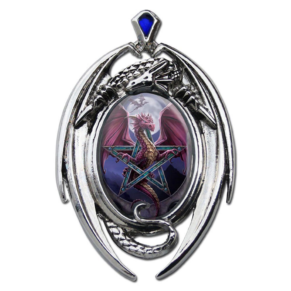 Anne Stokes Kettenanhänger Anne Stokes Anhänger Lunar Magic Schmuck Fantasy Drache Pentagramm