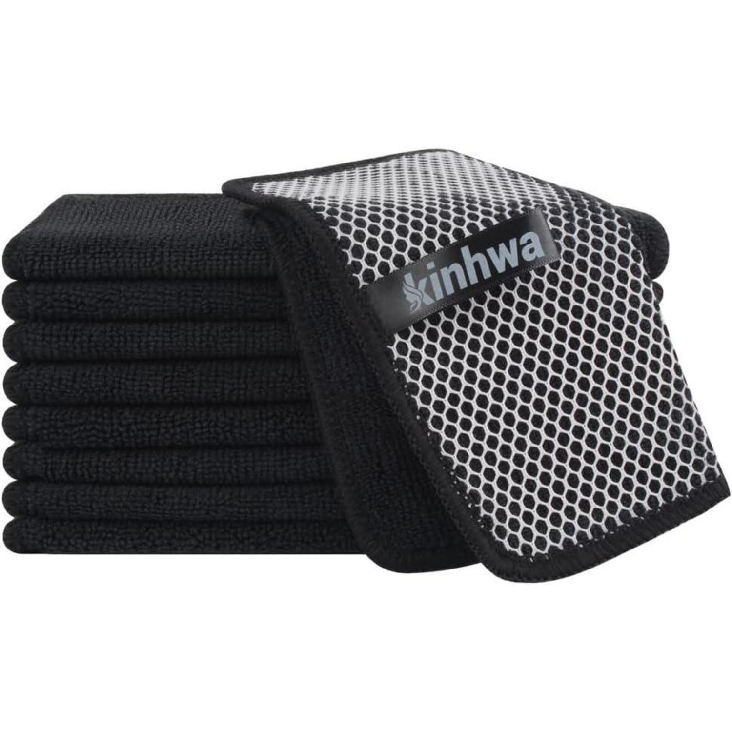 LuxusKollektion Spültuch Mikrofasertücher Haushaltstücher 30x30cm Schwarz 20er Pack