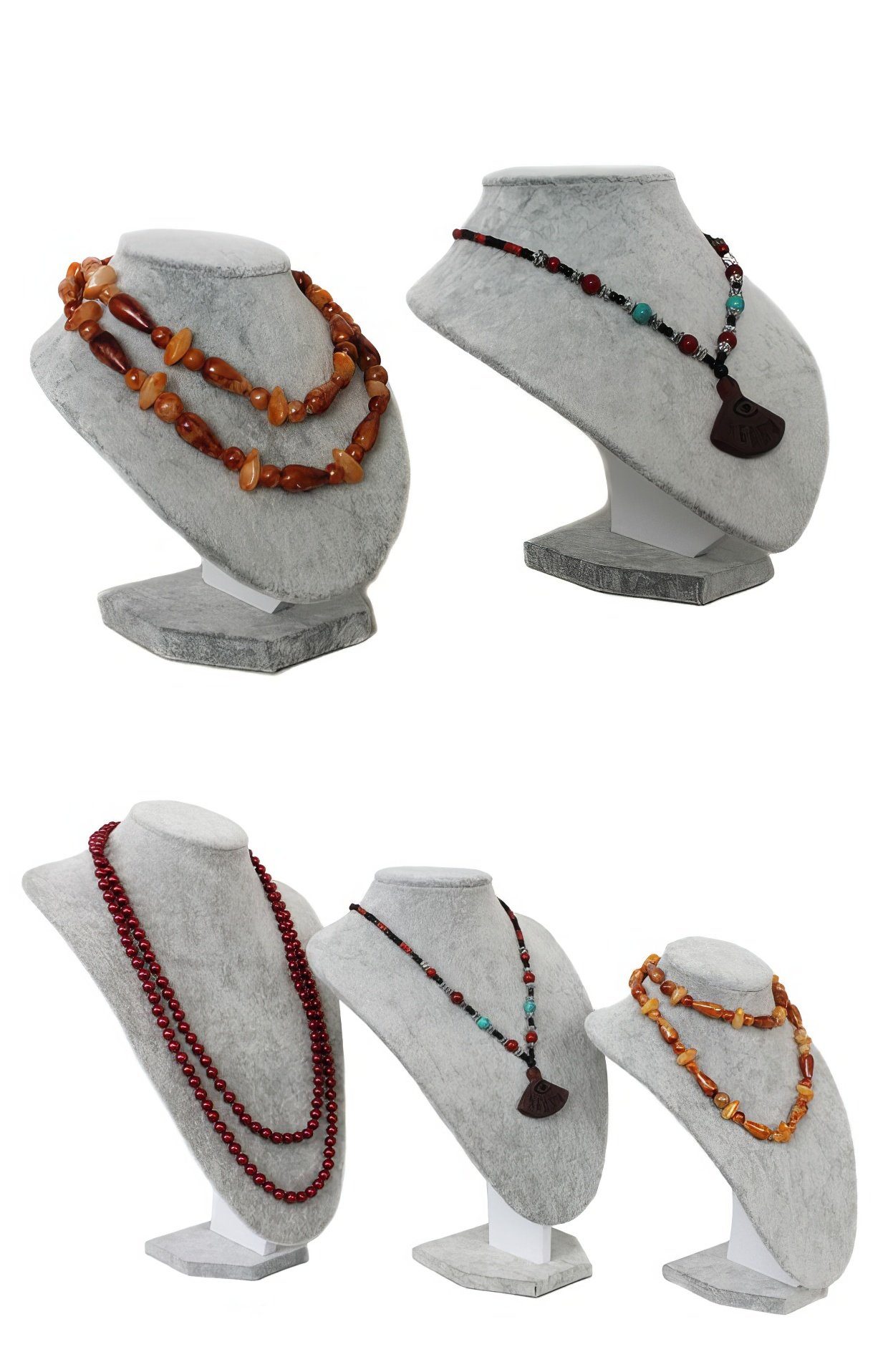 Yudu Schmuckständer Schmuckbüste Dekobüste Schaufensterbüste Schmuck Aufsteller grau