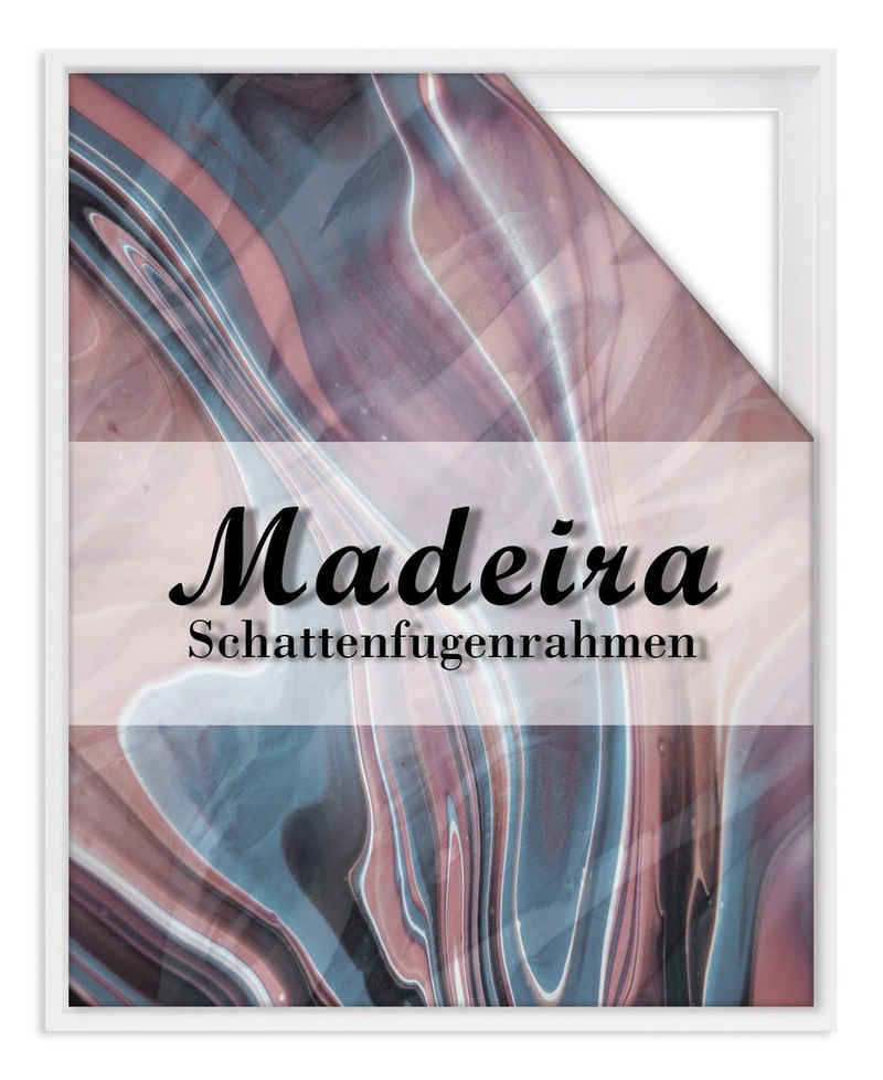 BIRAPA Einzelrahmen Schattenfugenrahmen Madeira, (1 Stück), 20x20 cm, Weiß, Holz