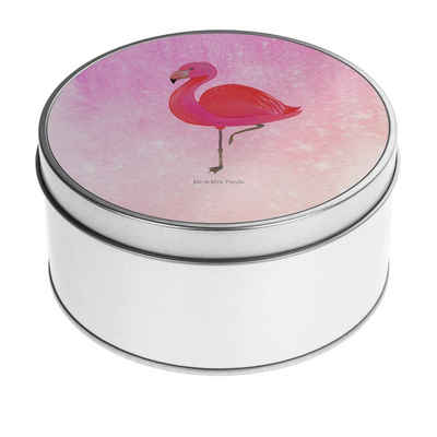 Mr. & Mrs. Panda Aufbewahrungsdose Flamingo Classic - Aquarell Pink - Geschenk, stolz, Einzigartig, glüc (1 St), Besonders glänzend