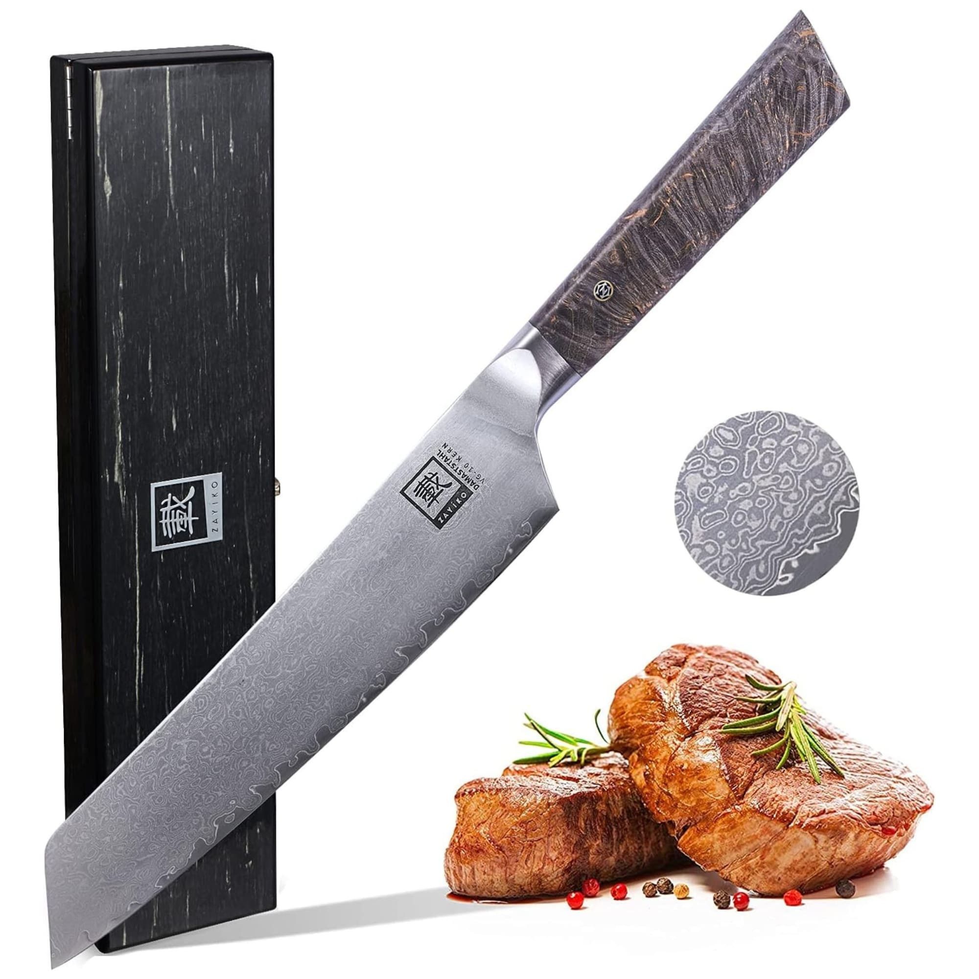 OTTO Kochmesser Professional Series Damast Chefmesser 20 cm Klinge I Ahornholzgriff