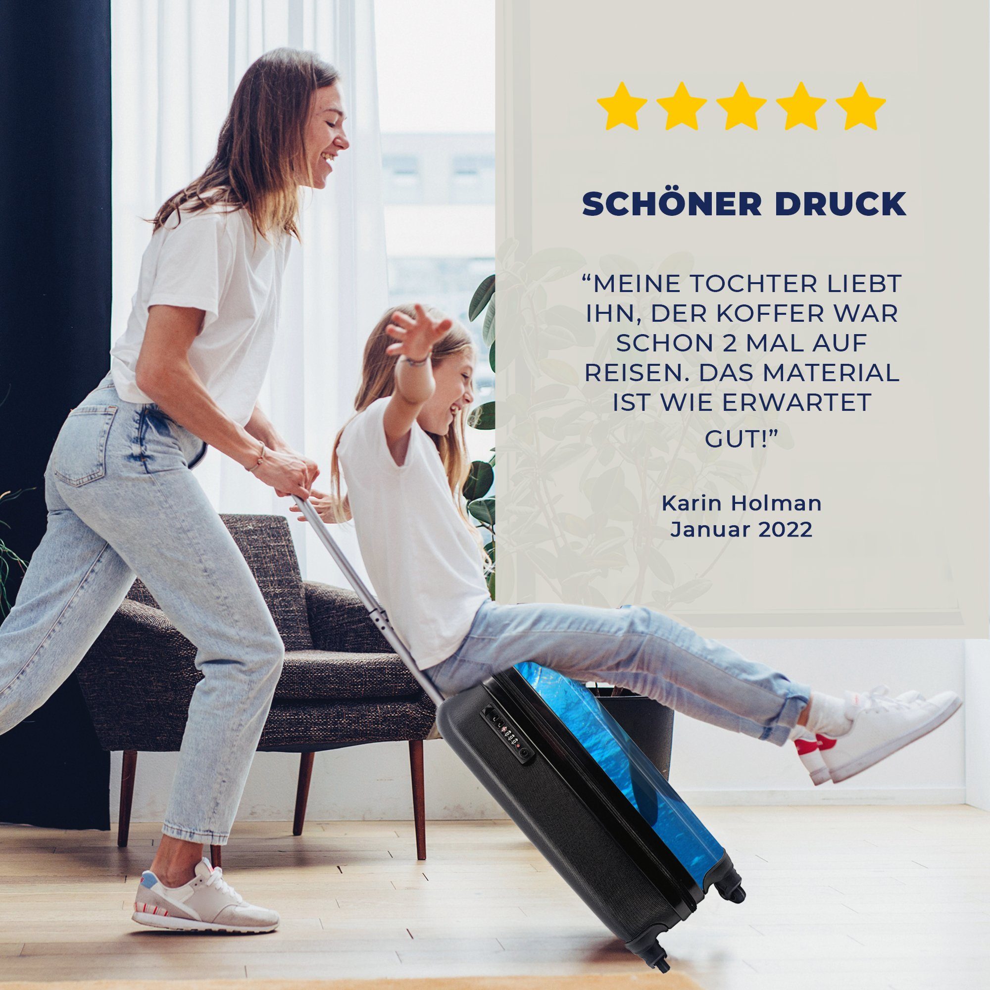 MuchoWow Handgepäckkoffer Zwei Orcas unter Wasser, 4 Rollen, Reisetasche mit rollen, Handgepäck für Ferien, Trolley, Reisekoffer