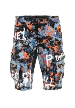 Cipo & Baxx Shorts mit angesagtem Denim-Coating