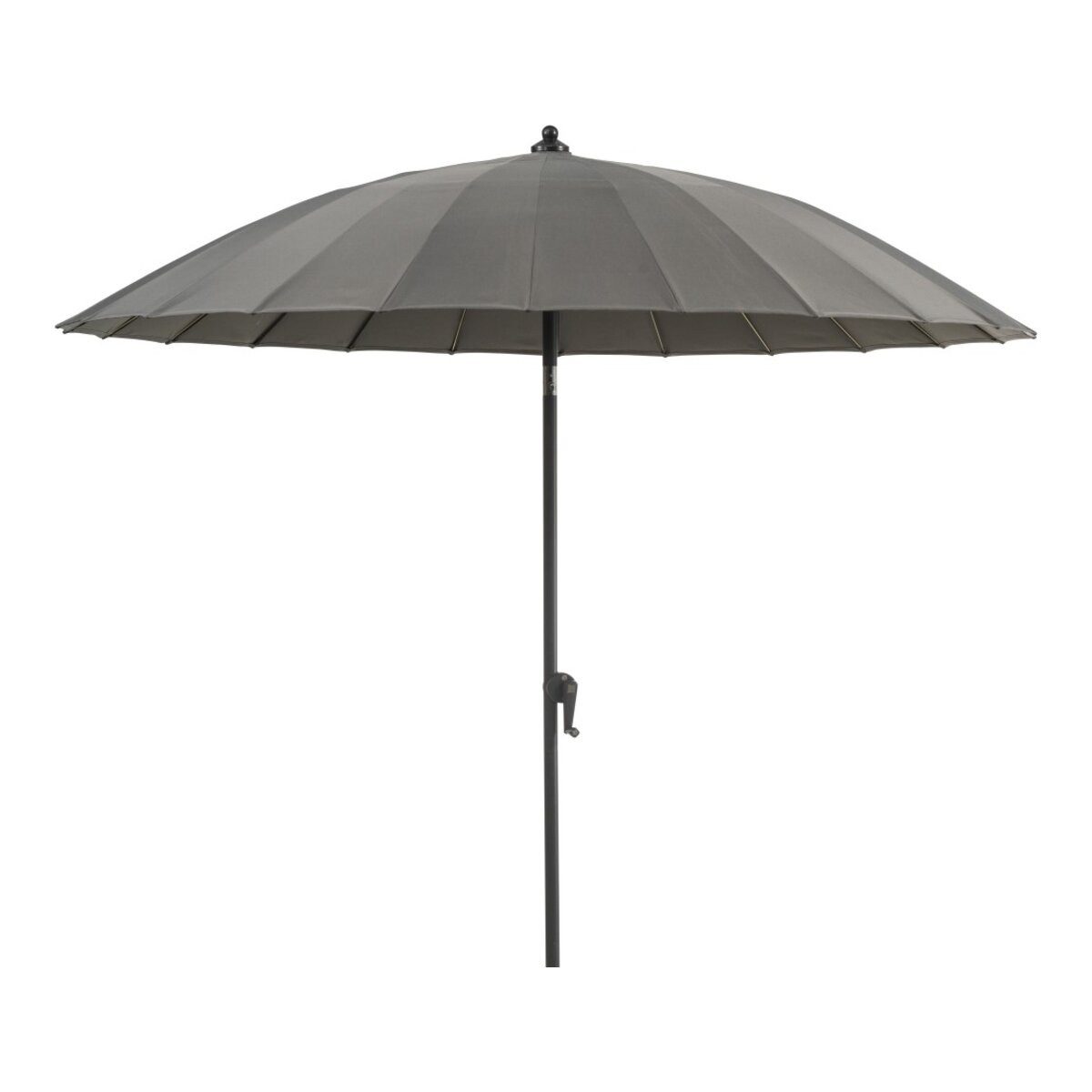 Brafab Sonnenschirm Shanghai Ø 270 cm, Grau, LxB: 270x270 cm, Neigbar, Grau mit zitronengelben Rippen im Inneren des Sonnenschirms