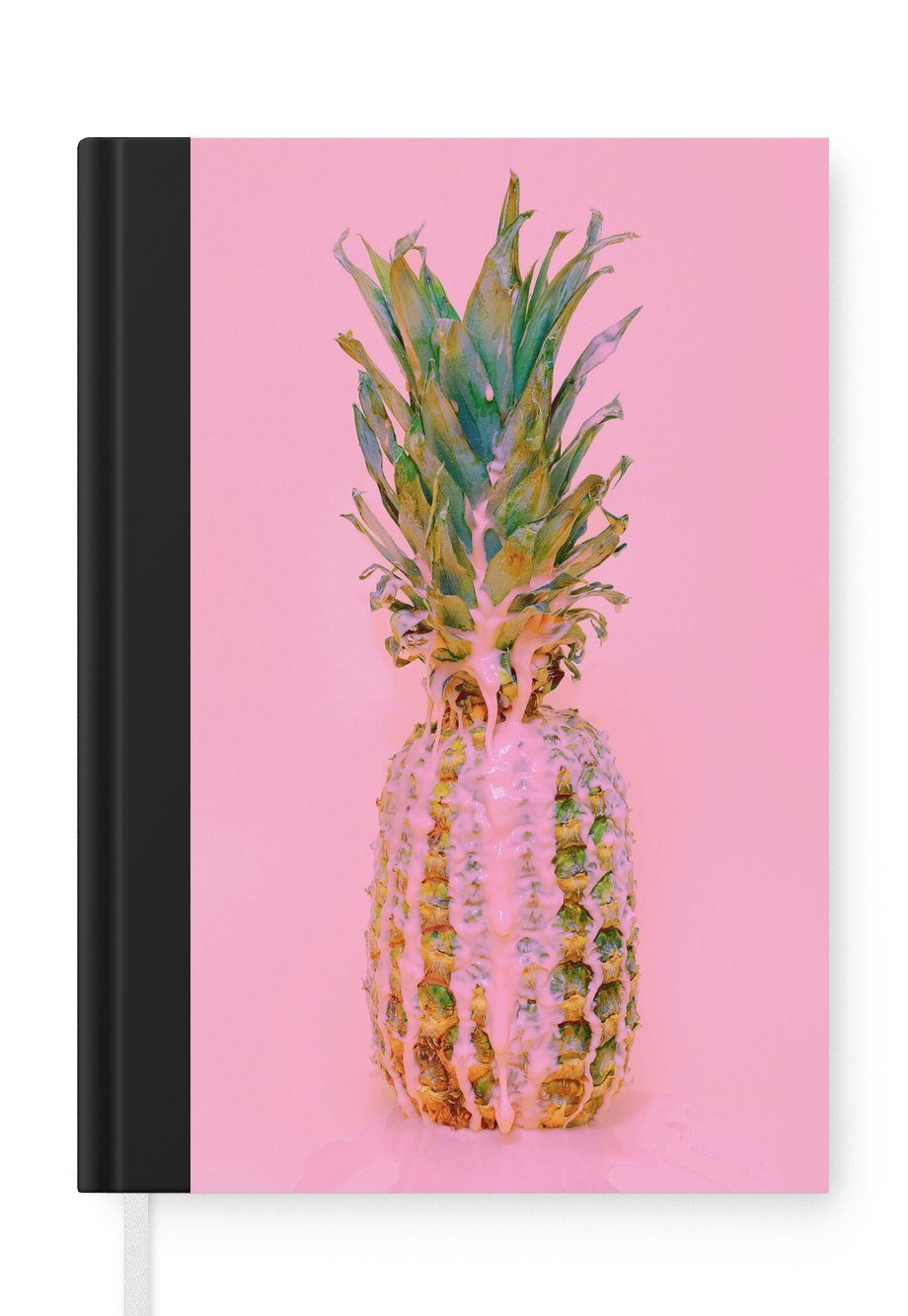 MuchoWow Notizbuch Farbe - Ananas - Rosa - Sommer, Journal, Merkzettel, Tagebuch, Notizheft, A5, 98 Seiten, Haushaltsbuch