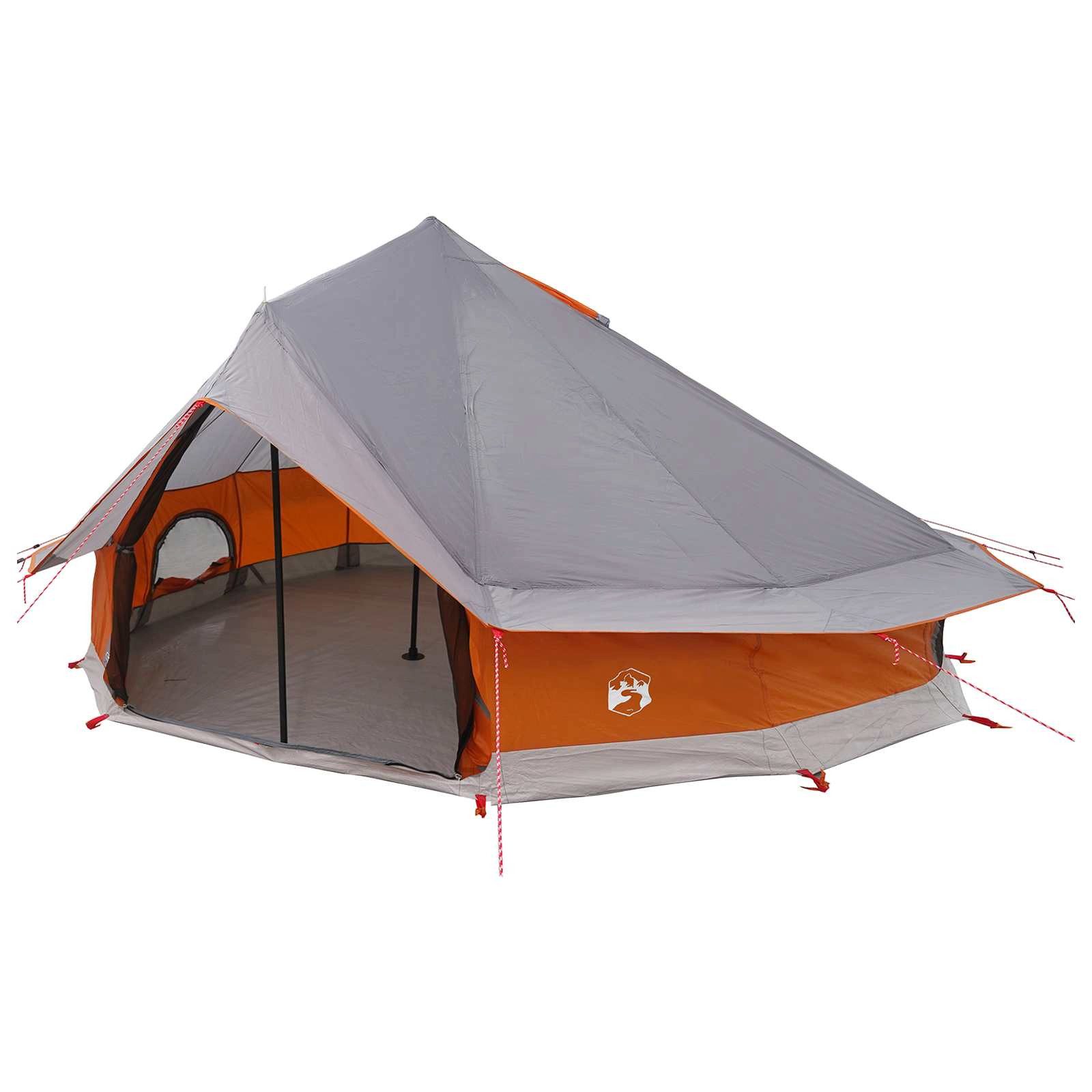 vidaXL Tipi-Zelt Tipi Zelt mit Dach Grau und Orange 700 x 700 x 395 cm, (1 tlg)