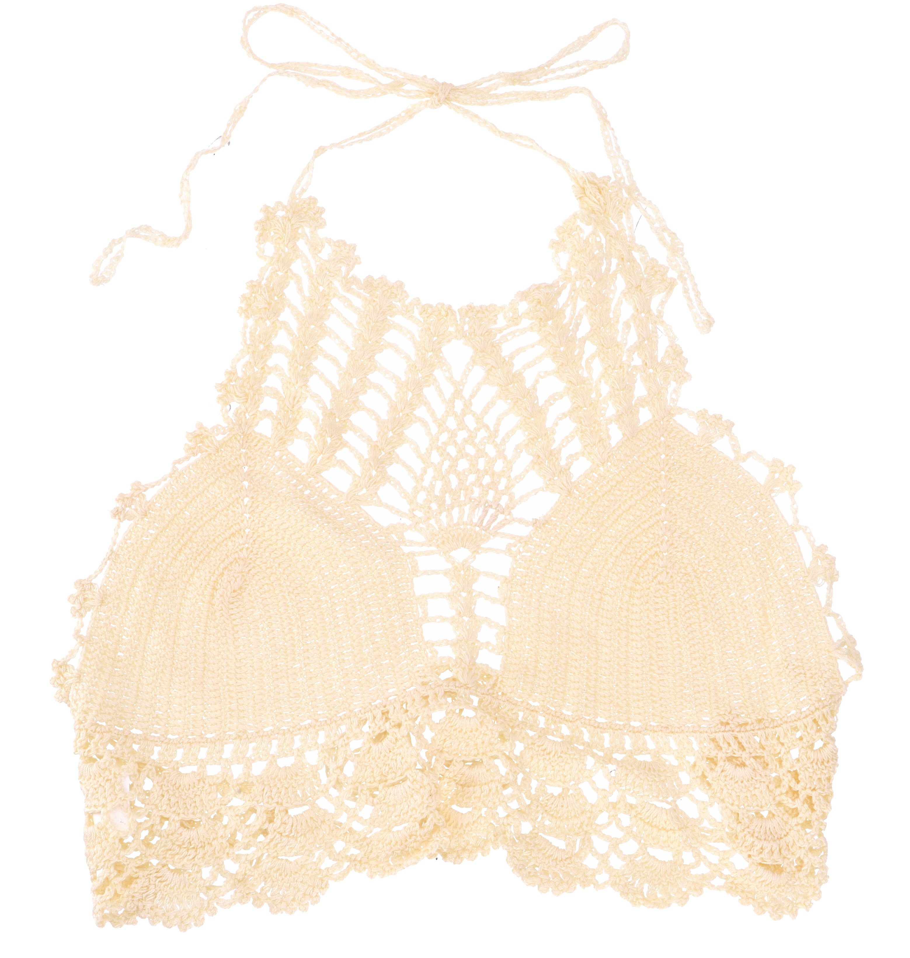 Guru-Shop T-Shirt Häkeltop, Bikinitop, Strandtop - beige Festival, Ethno St günstig online kaufen