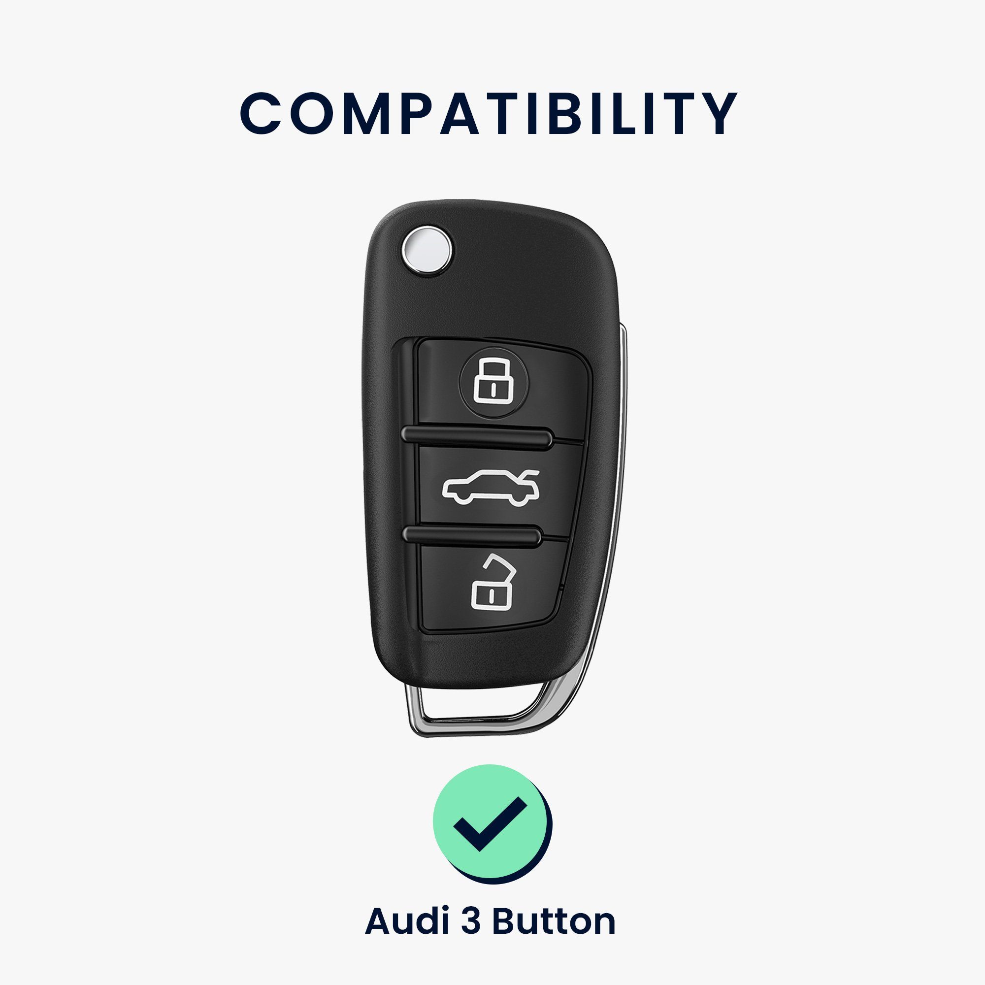 kwmobile Schlüsseltasche Autoschlüssel für Cover Silikon Audi, Schwarz Schlüssel Case Schlüsselhülle Hülle