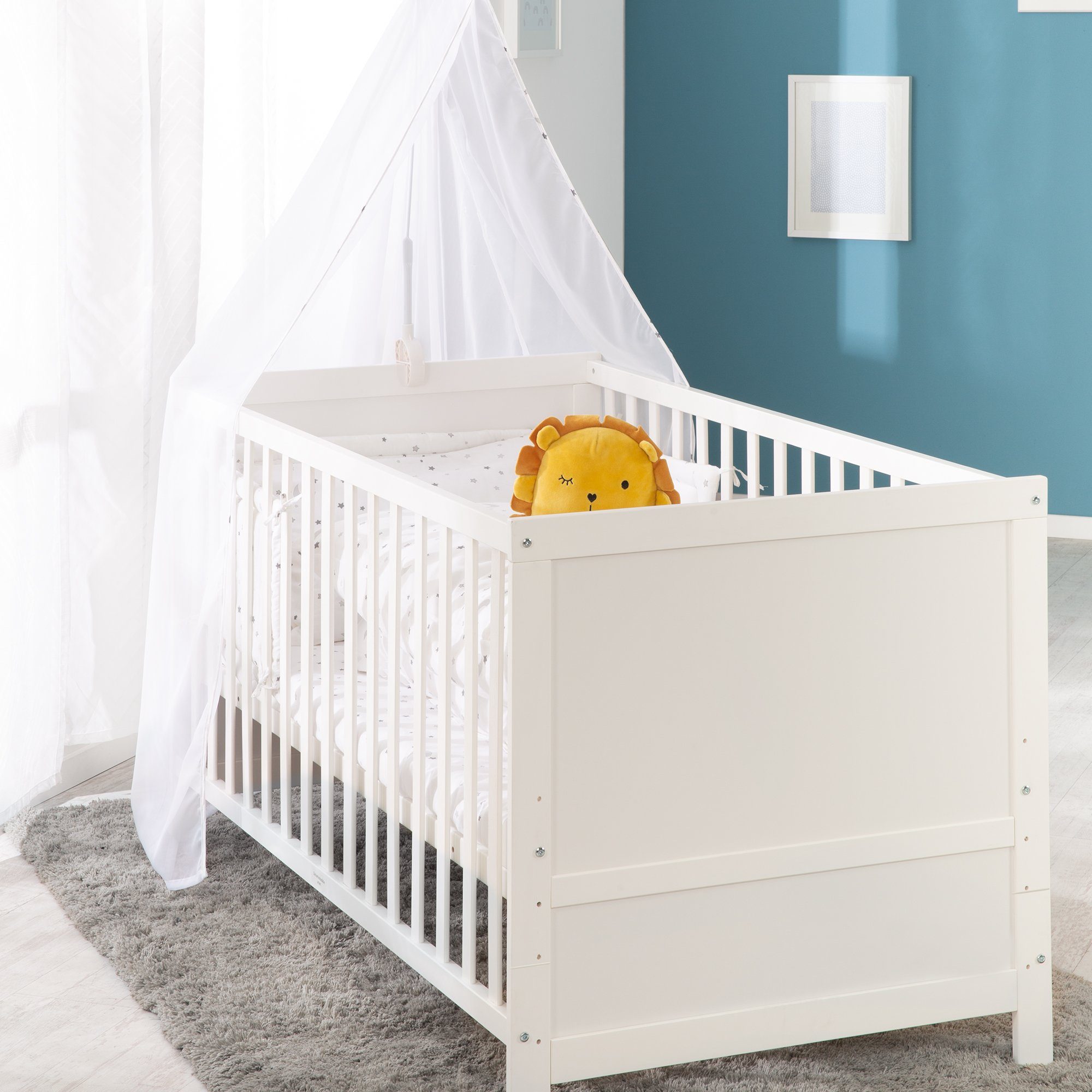 roba® Komplettbett 70 x 140 cm, inkl. kompletter Textilausstattung, Nestchen, Matratze & Himmel