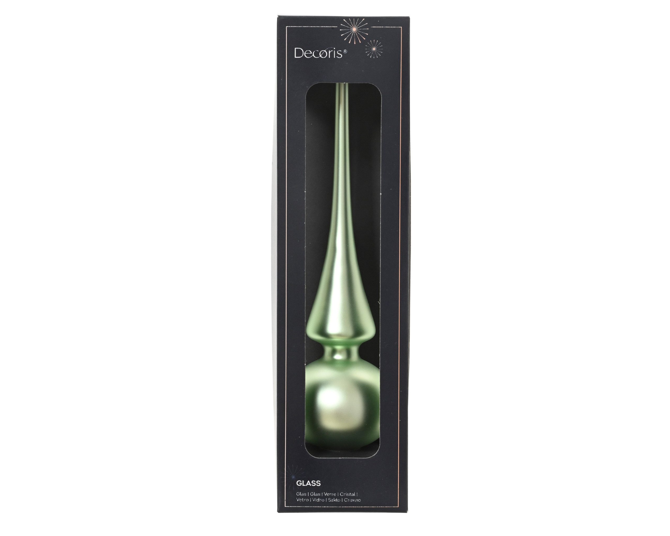 Kaemingk Christbaumspitze, Christbaumspitze Glas 26cm - Pfefferminz matt