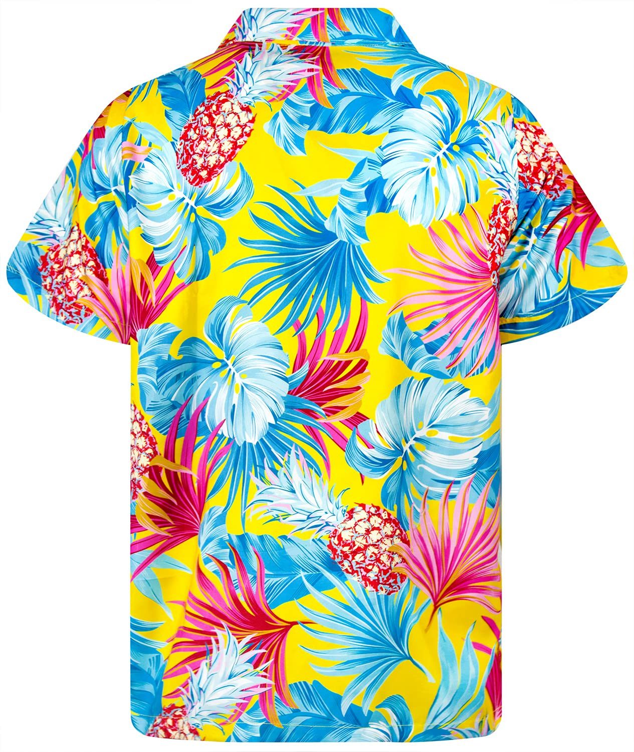 King Kameha Hawaiihemd Pineapple Leaves Kids Funky Hawaii-Hemd Kinder Kurzarm Front-Tasche