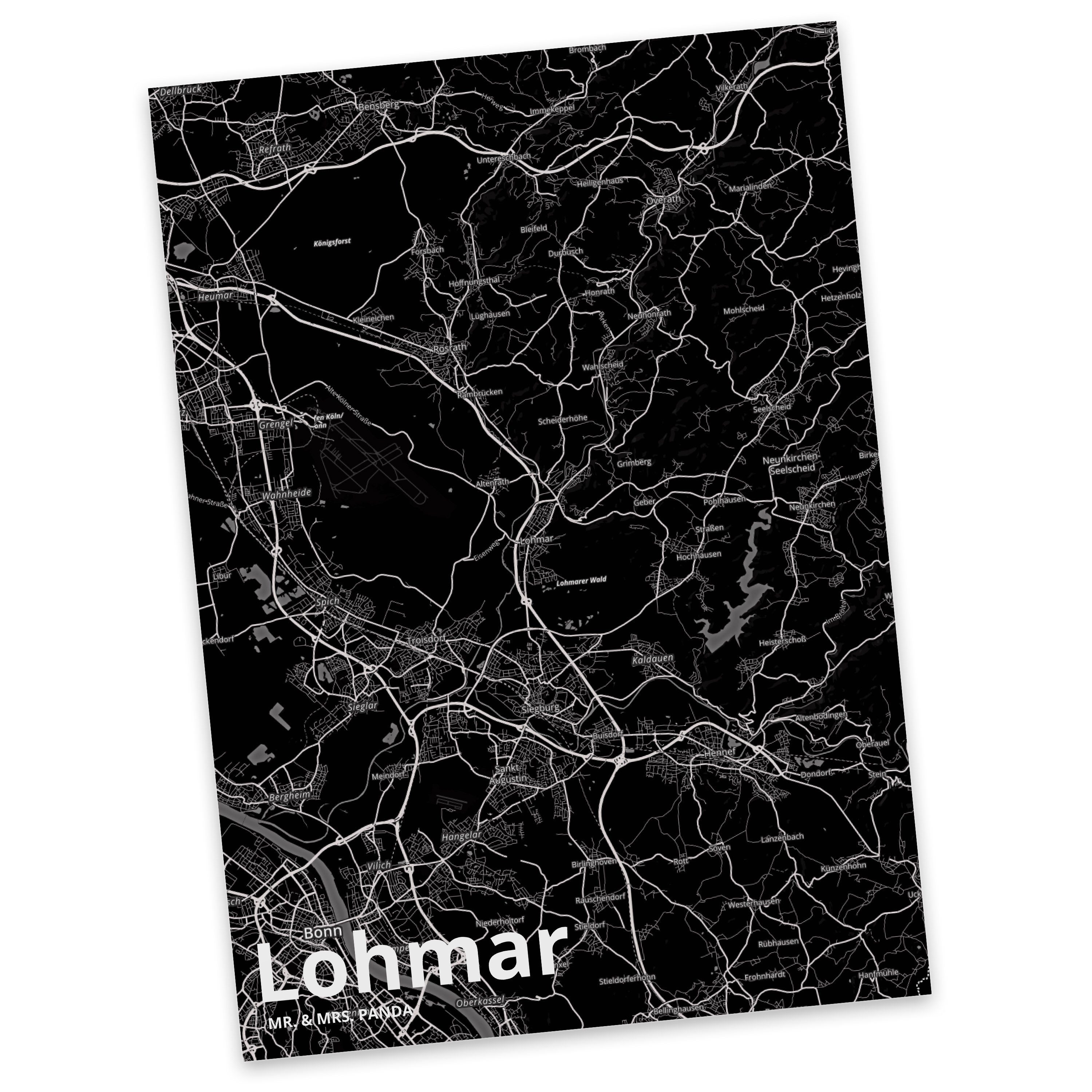 Mr. & Mrs. - Postkarte Dorf Landk Geschenk, Karte Panda Stadt Lohmar Dankeskarte, Ansichtskarte