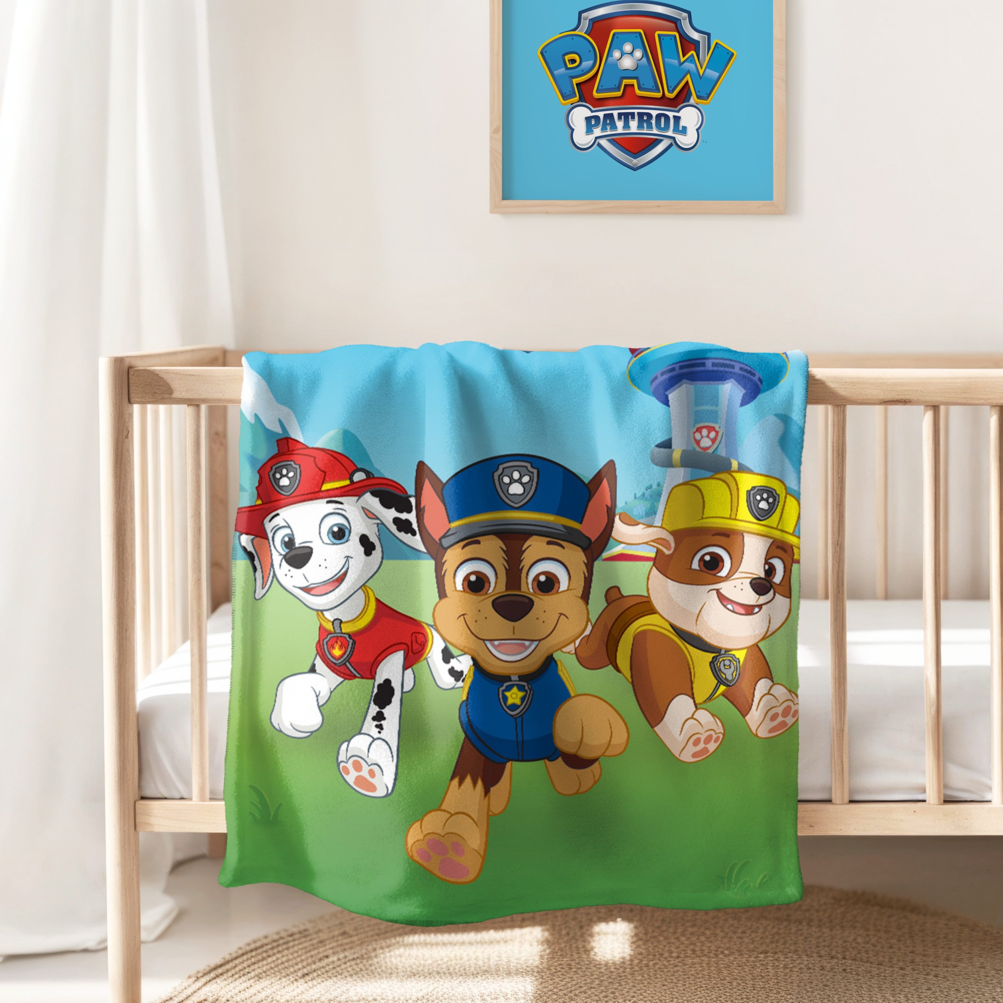 Kinderdecke Paw Patrol 130x170 cm, weich und kuschelig, passend zur Bettwäsche, MTOnlinehandel, Sofadecke, das perfekte Geschenk für Mädchen und Jungen