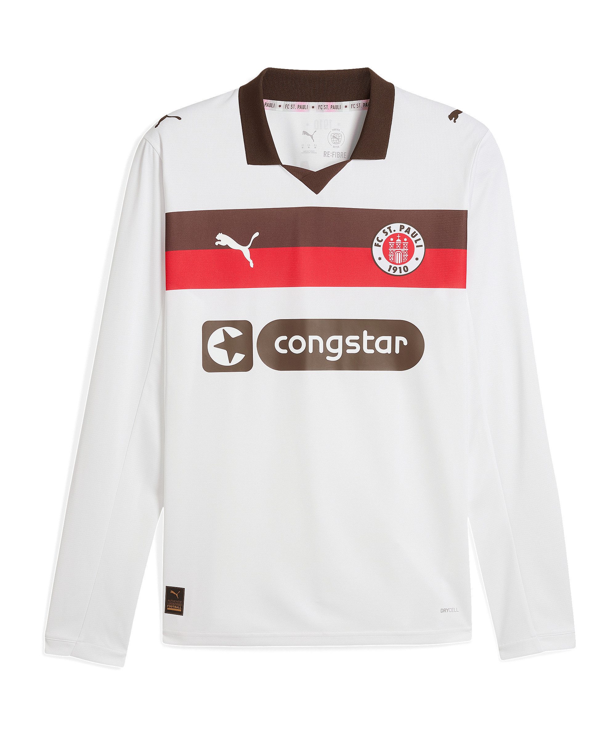 PUMA Fußballtrikot PUMA FC St. Pauli Trikot langarm Away Weiß Спортивная форма 1. Bundesliga