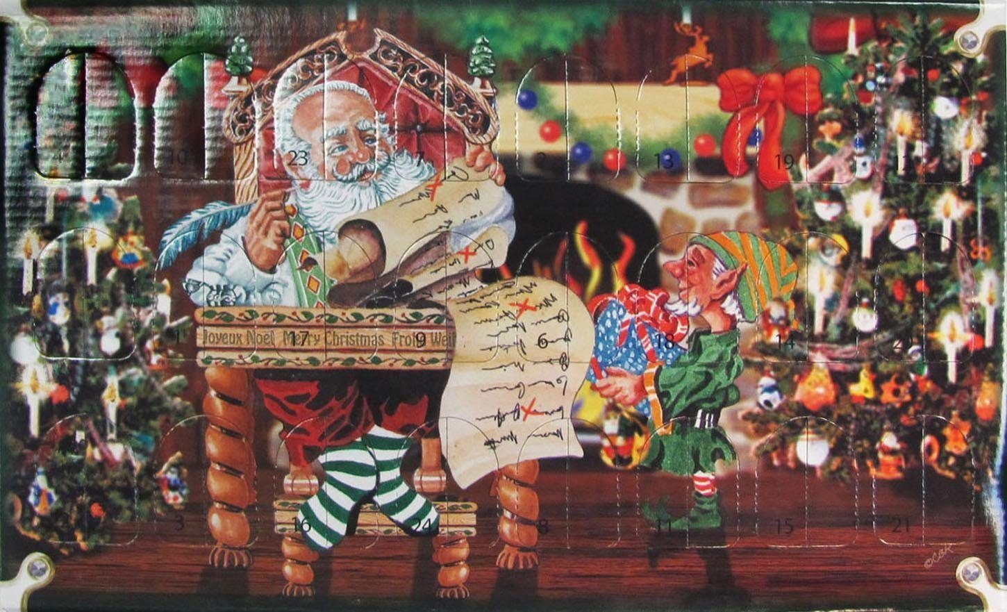 Krebs Glas Lauscha Adventskalender Weihnachtsdeko mit schönen Figuren, ca.4-5cm (Set, 24-tlg), mit Weihnachtsbaumschmuck aus Glas, handdekoriert und mundgeblasen