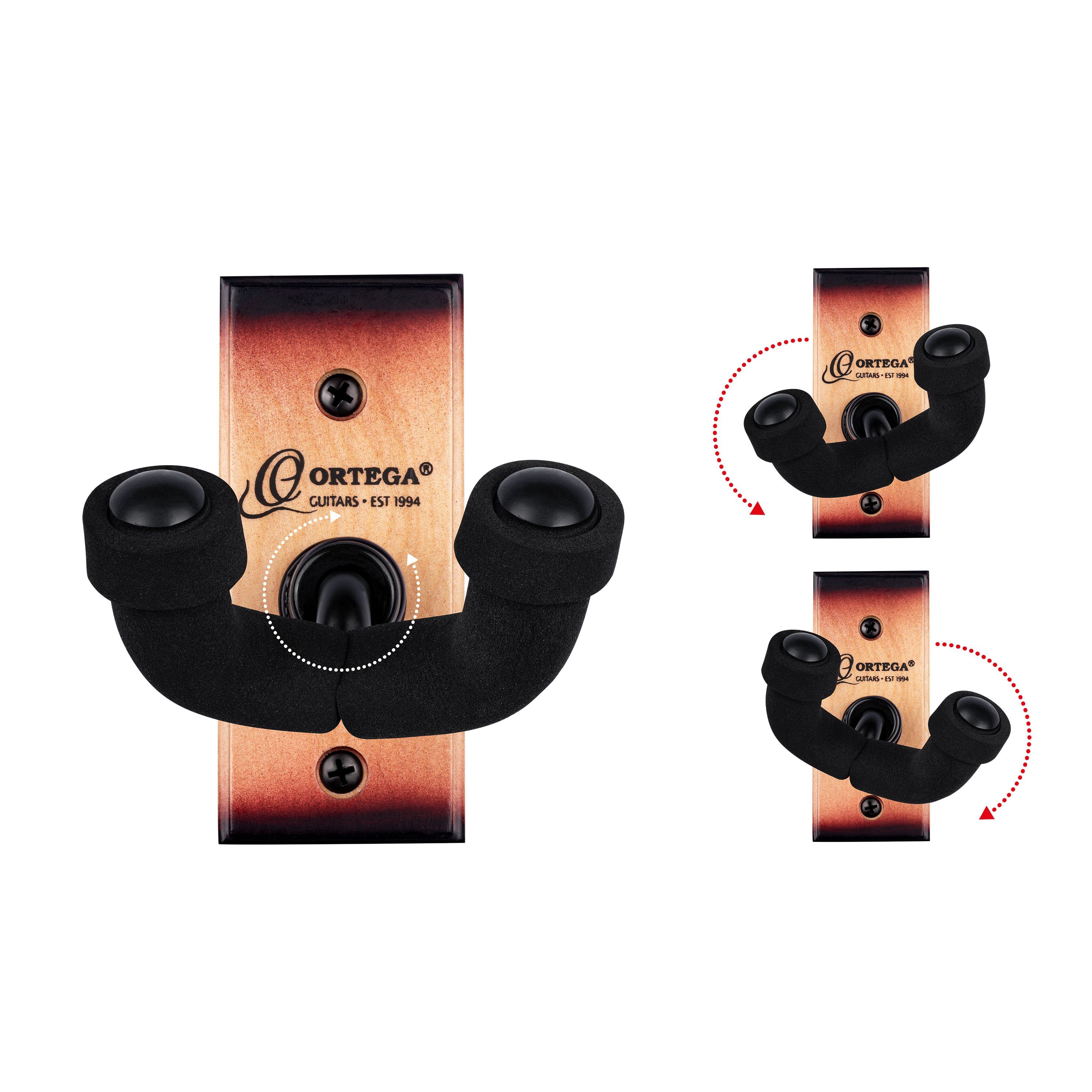 ORTEGA Guitars Gitarrenständer Wandhalterung für Gitarre/Ukulele, Naturholzkorpus
