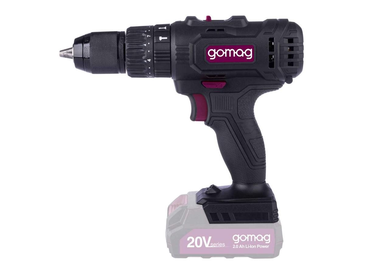 Gomag Akku-Schlagbohrschrauber GO-SBS45, 20 V, (1-tlg., ohne Akku & Ladegerät), 3in1-Funktion, inkl. Gürtelclip