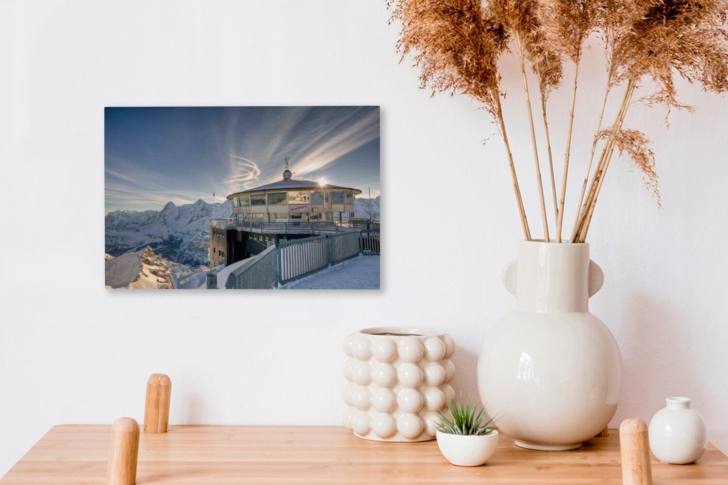 (1 Aufhängefertig, Schweiz, vom Foto OneMillionCanvasses® 30x20 cm Leinwandbild Wanddeko, Schilthorn Leinwandbilder, der Wandbild St), in
