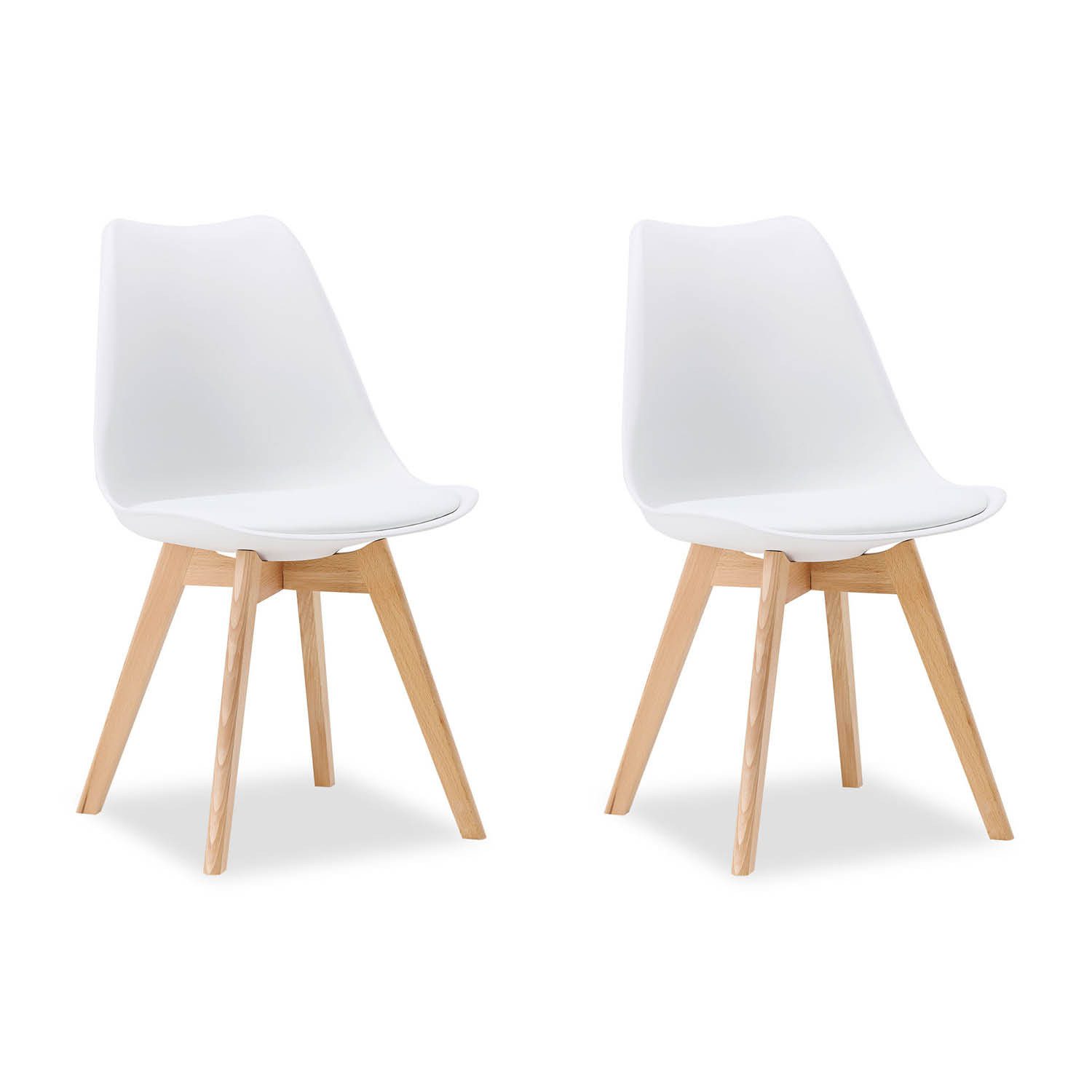 Homestyle4u Küchenstuhl Esszimmerstuhl Esstisch Küche Esszimmer Weiß Grau Schwarz (2er Set, 2 St), Skandinavisch, stabil