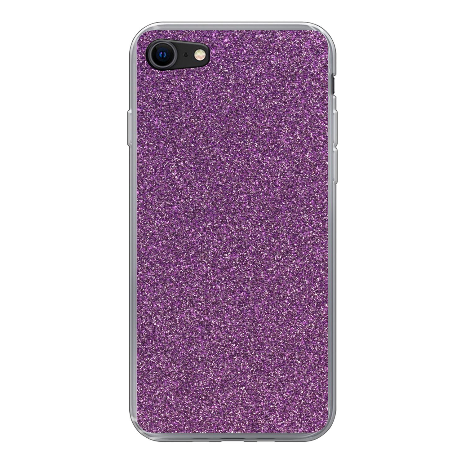 MuchoWow Handyhülle für Apple iPhone 7 Glitzer - Rosa - Design - Abstrakt, Smartphone-Bumper, Print, Handy Schutzhülle Dünn