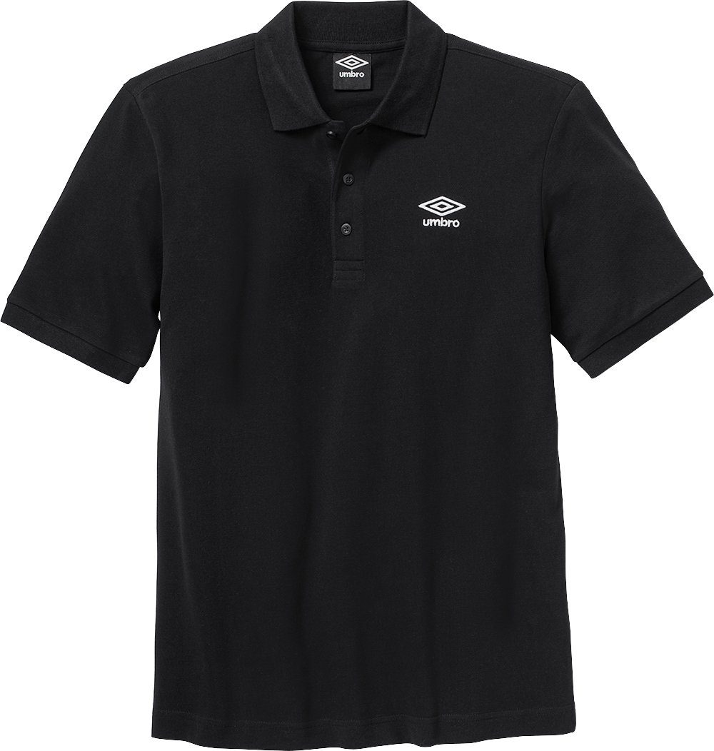 schwarz Piqué-Gewebe Poloshirt körniges aus Baumwolle Umbro