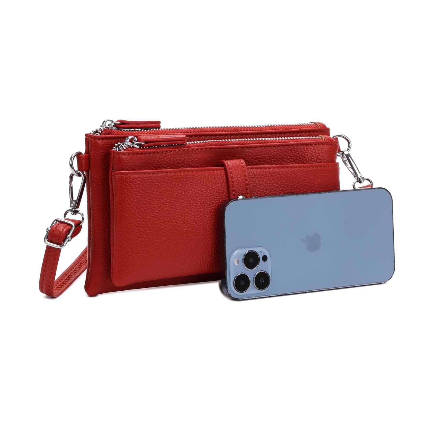 ITALYSHOP24 Geldbörse Damen Tasche Handytasche Umhängetasche CrossBody Kartenetui Crossover, Wallet Bodybag Portemonnaie Cross Bag Schmucktasche Brieftasche Clutch