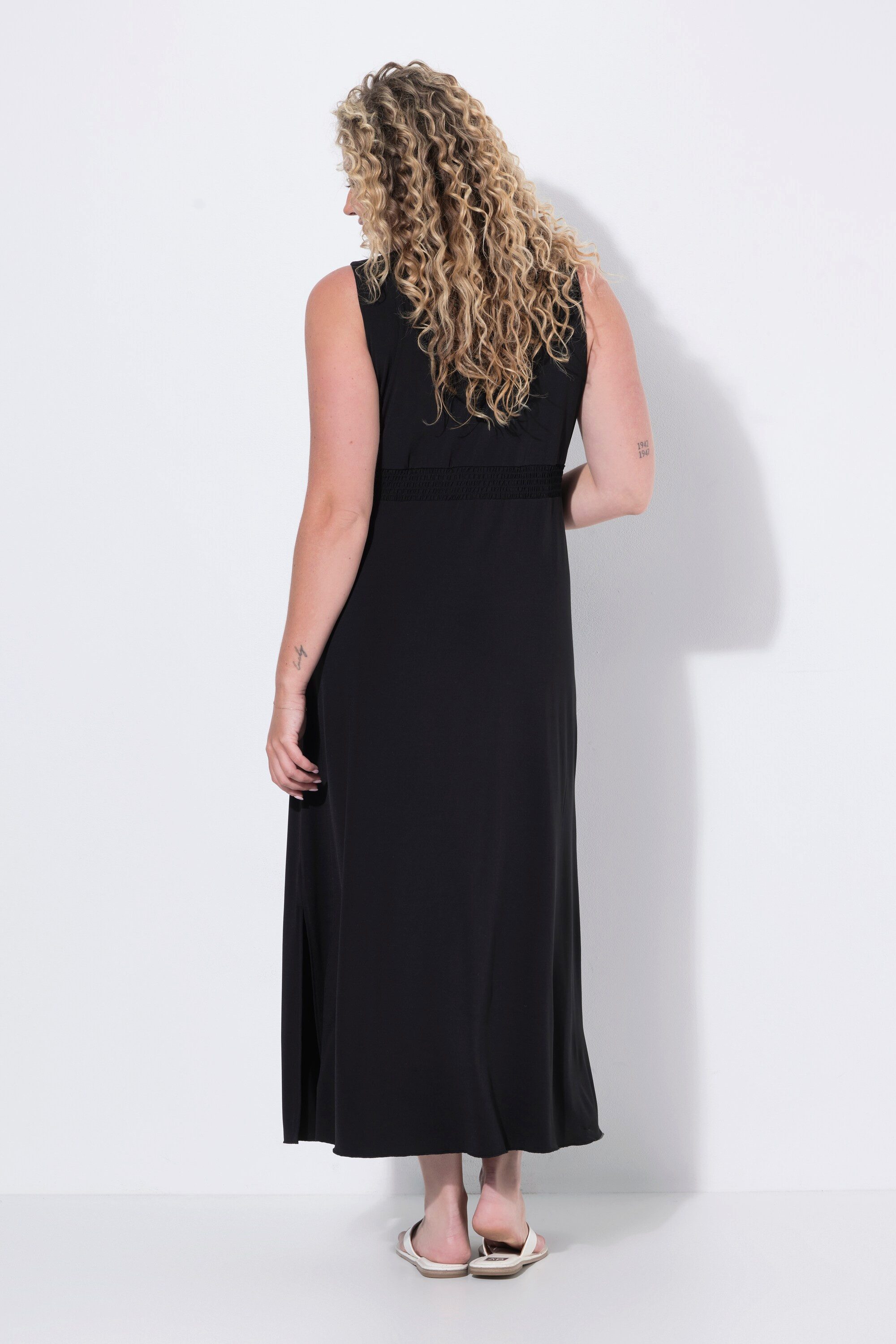 Angel of Style Jerseykleid Maxi-Jerseykleid ärmellose A-Linie Drapierung