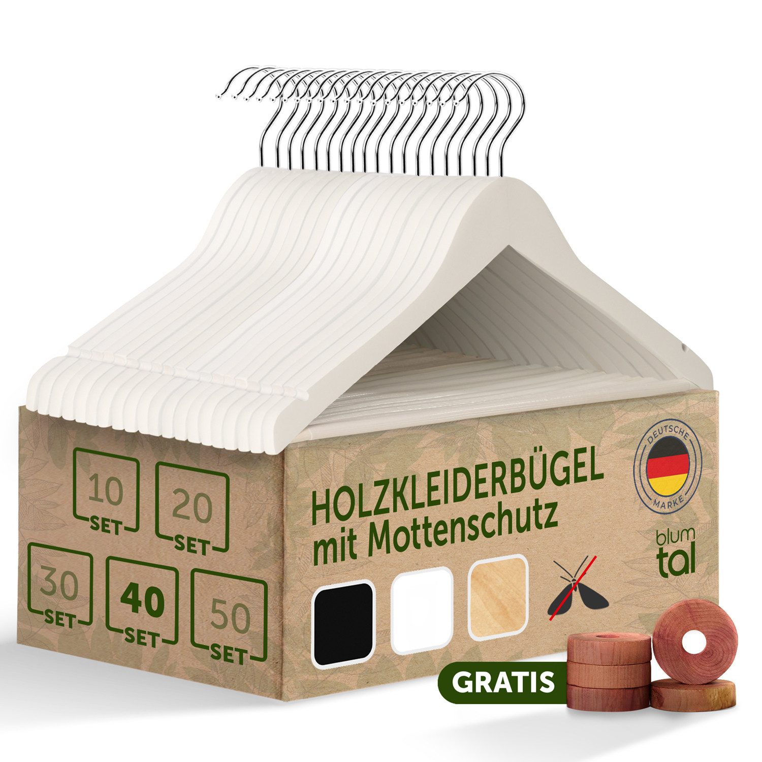 Blumtal Kleiderbügel Kleiderbügel Holz mit 360° günstig online kaufen