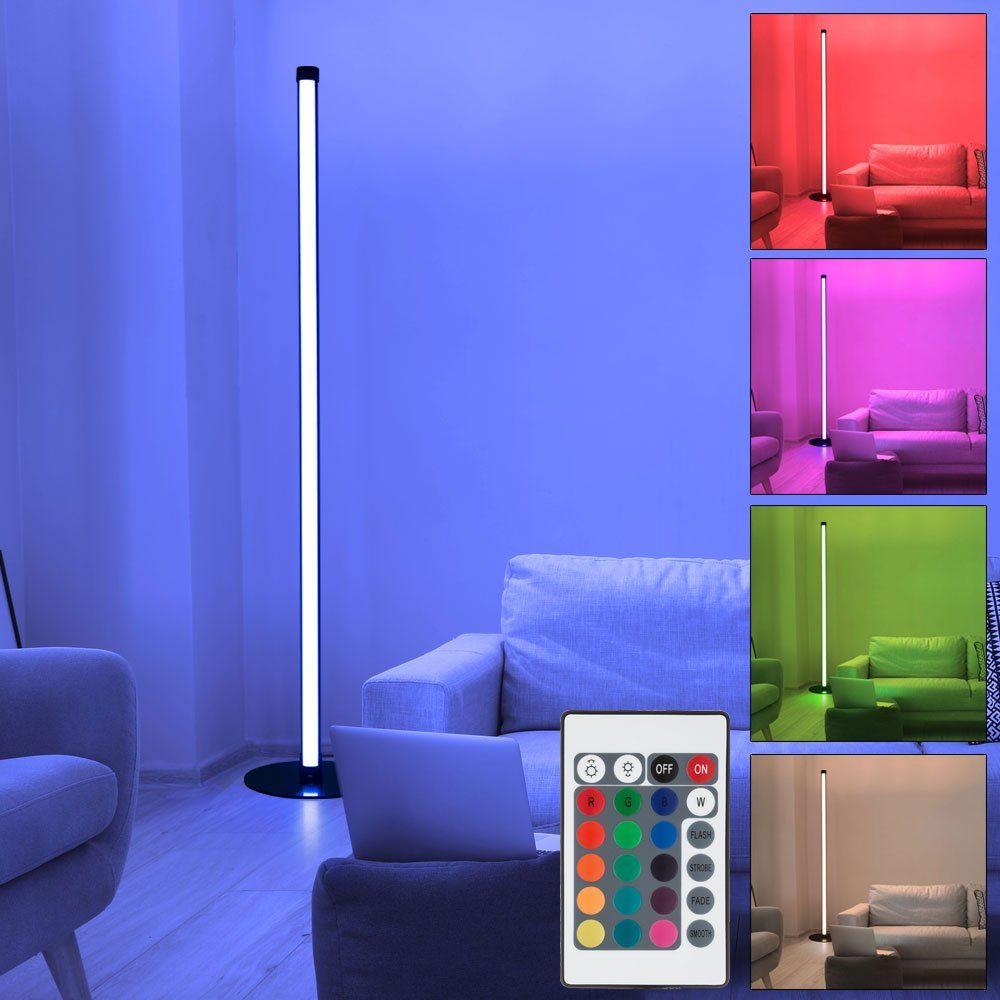 Haushalt International LED Stehlampe, LED-Leuchtmittel fest verbaut, Warmweiß, Neutralweiß, Farbwechsel, Stehleuchte LED Wohnzimmer Stehleuchte mit Fernbedienung