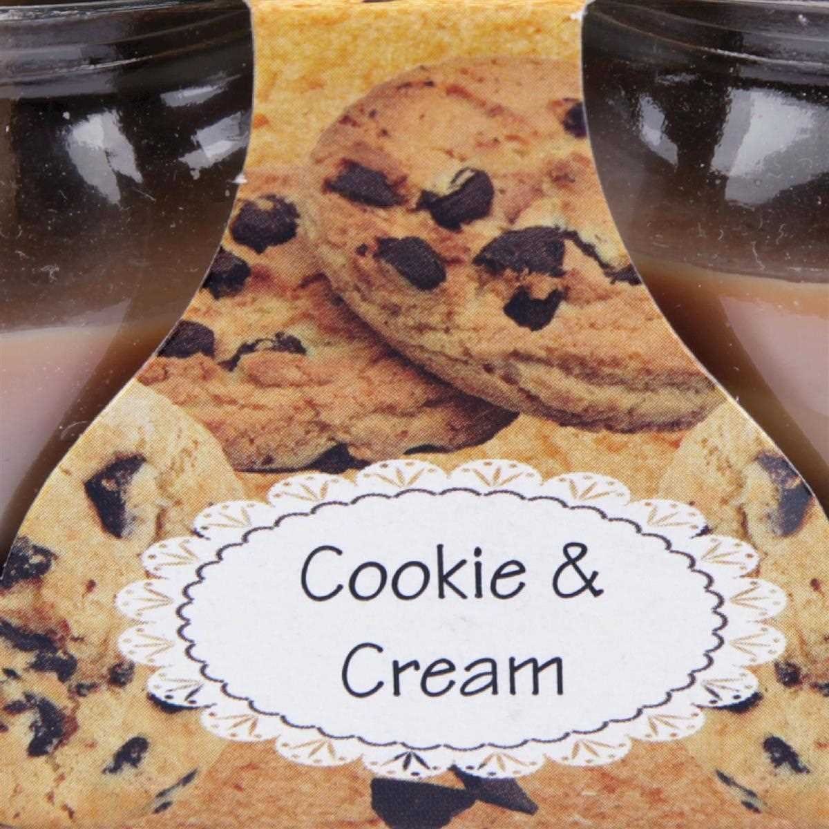 HS Candle Duftkerze im Glas Set (2-tlg), Cookie & Creme, Duftnote cremig & süß, Ø6x6cm, 18h Brenndauer – Bild 5 von 5