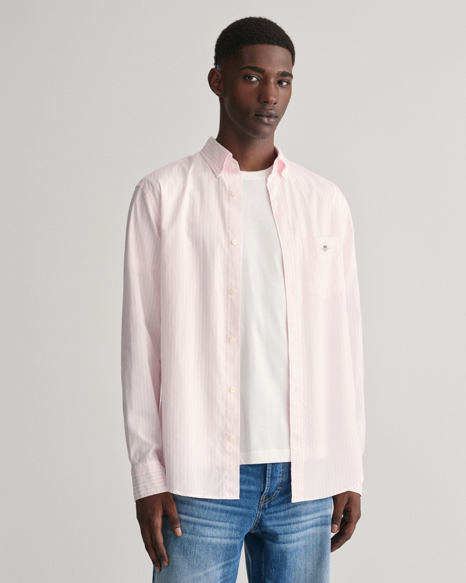 LIGHT STRIPE PINK Gant POPLIN REG SHIRT Langarmhemd