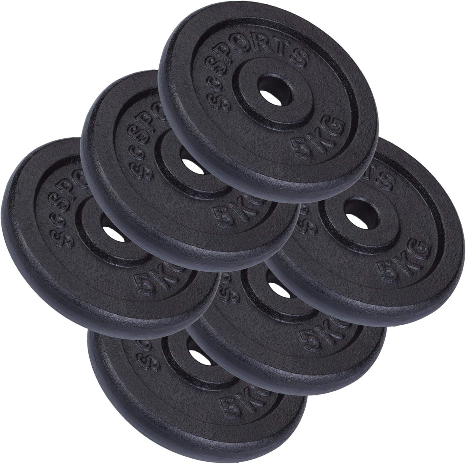 ScSPORTS® Hantelscheibe, 30 kg, (6-tlg)