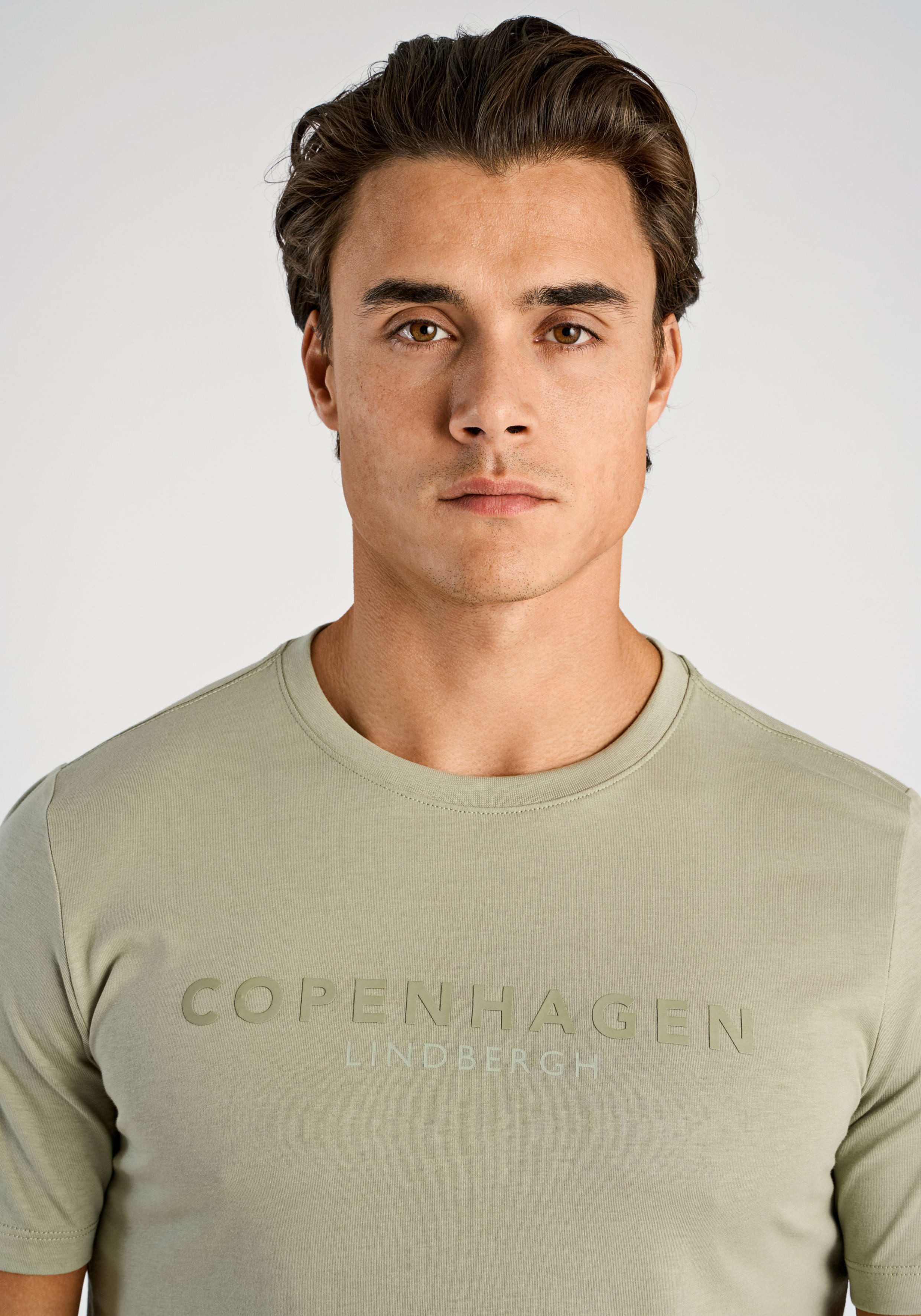 LINDBERGH T-Shirt mit Logo und Rundhalsausschnitt