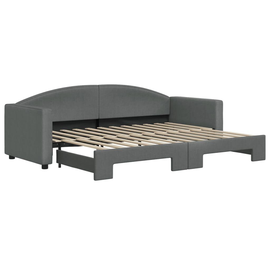 vidaXL Bett Tagesbett Ausziehbar Dunkelgrau 80x200 günstig online kaufen