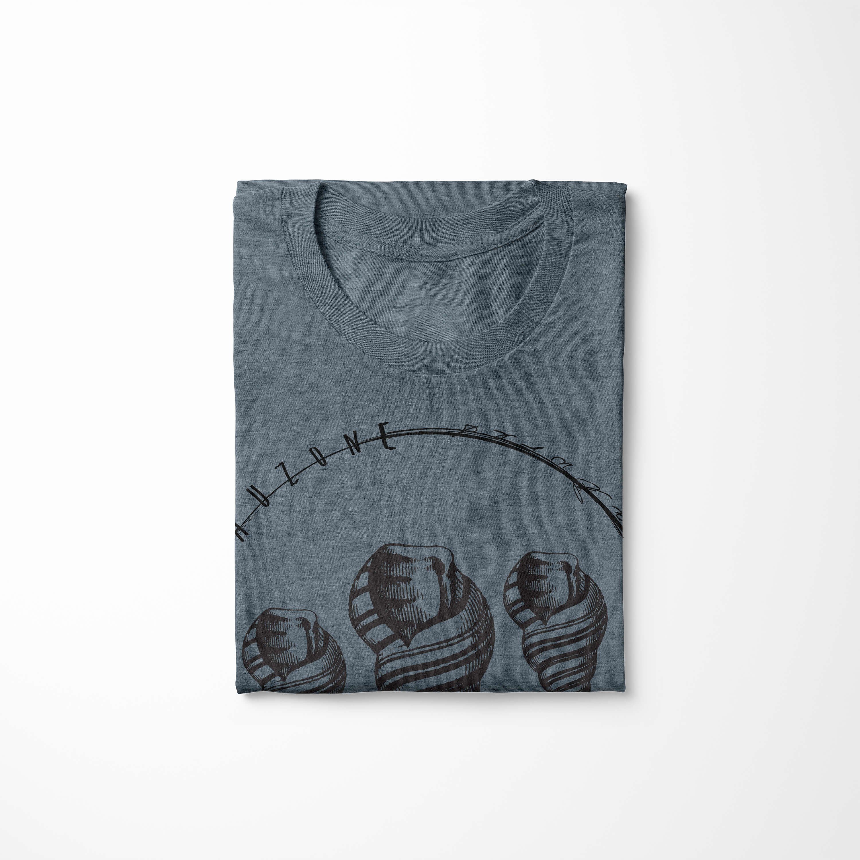 Serie: Sea T-Shirt Creatures, Struktur und Tiefsee feine T-Shirt Sinus sportlicher - 031 / Art Indigo Schnitt Sea Fische