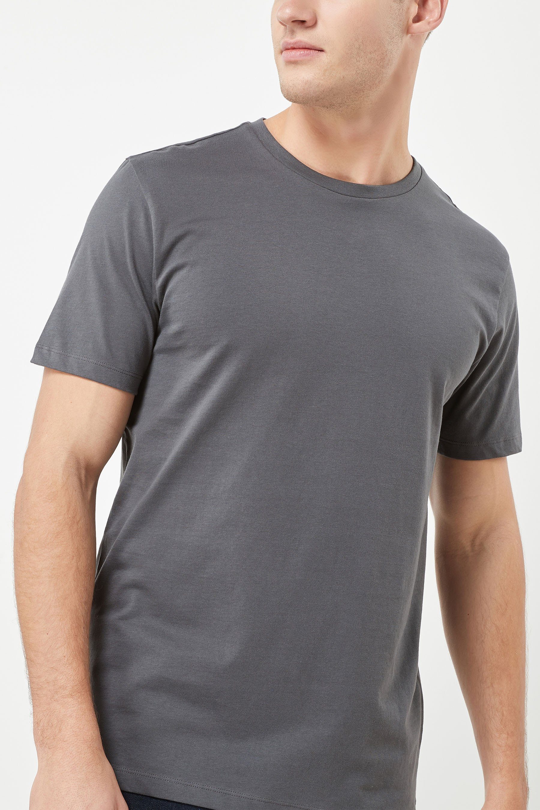 Essential Grey Next mit Rundhalsausschnitt Charcoal T-Shirt T-Shirt (1-tlg)
