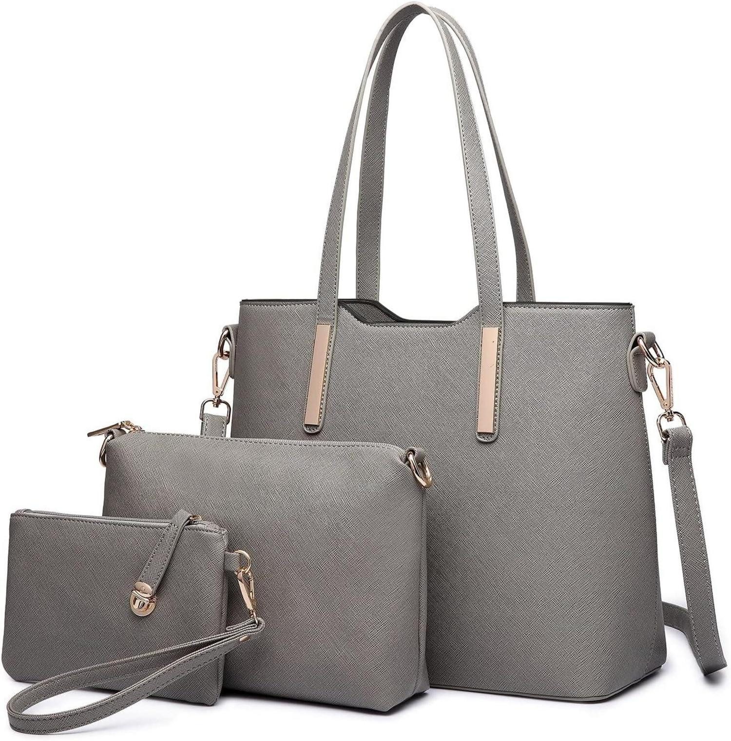 Handtasche Damen Handtasche PU Leder Shopper 3-teiliges Set groß elegant