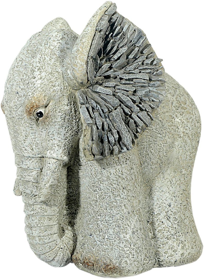 MystiCalls - Gartenfigur Elefant Dekoration Steinoptik mit Garten Gartenfigur