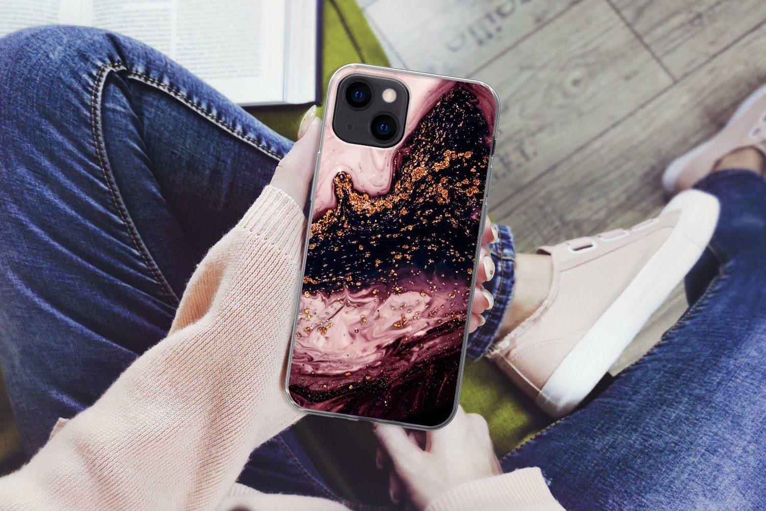 MuchoWow Handyhülle für Apple iPhone 13 Marmor - Natursteine - Mineralien, Smartphone-Bumper, Print, Handy Schutzhülle Dünn