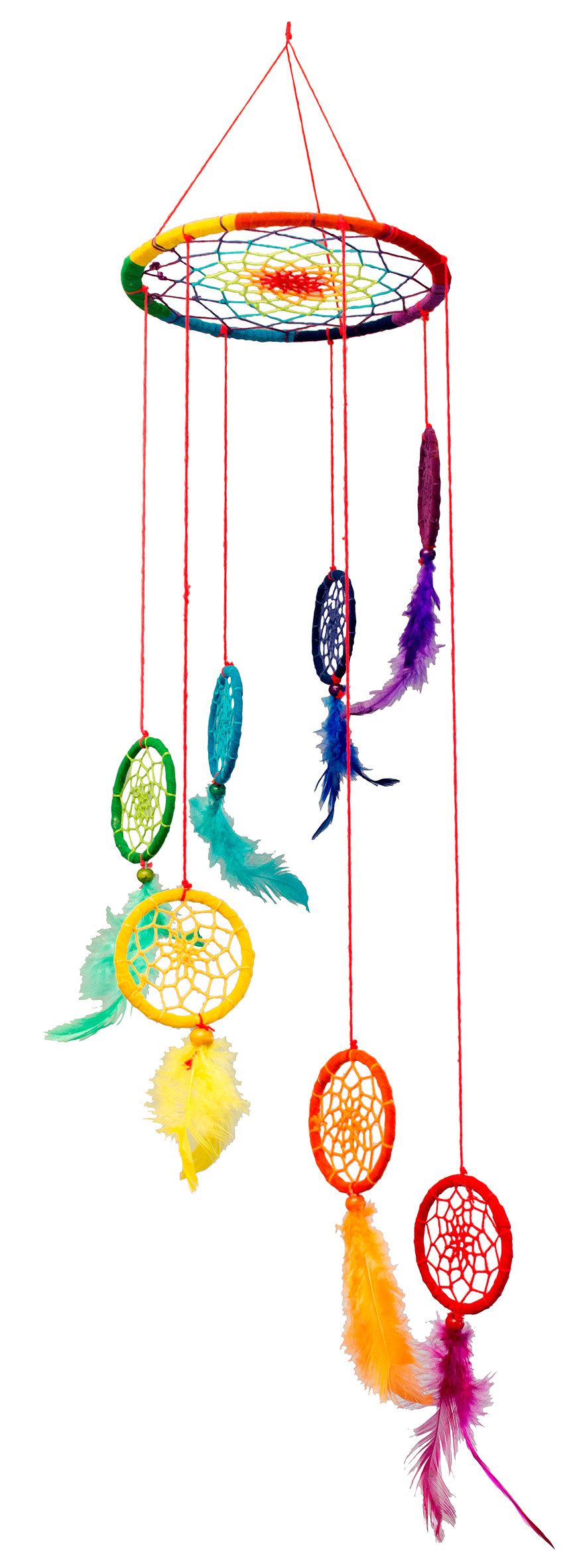 Saraswati Traumfänger Traumfänger Mobile "Rainbow-Energy" spiralförmig 17x60cm