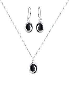 Elli Schmuckset Onyx 925 Sterling Silber