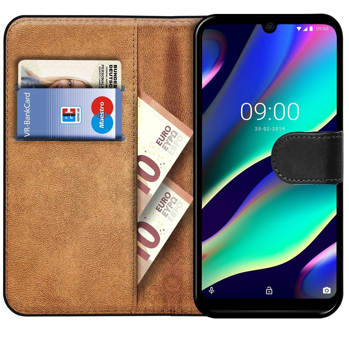 CoolGadget Handyhülle Book Case Handy Tasche für Wiko View 3 Lite 6,09 Zoll, Hülle Klapphülle Flip Cover Etui Schutzhülle stoßfest