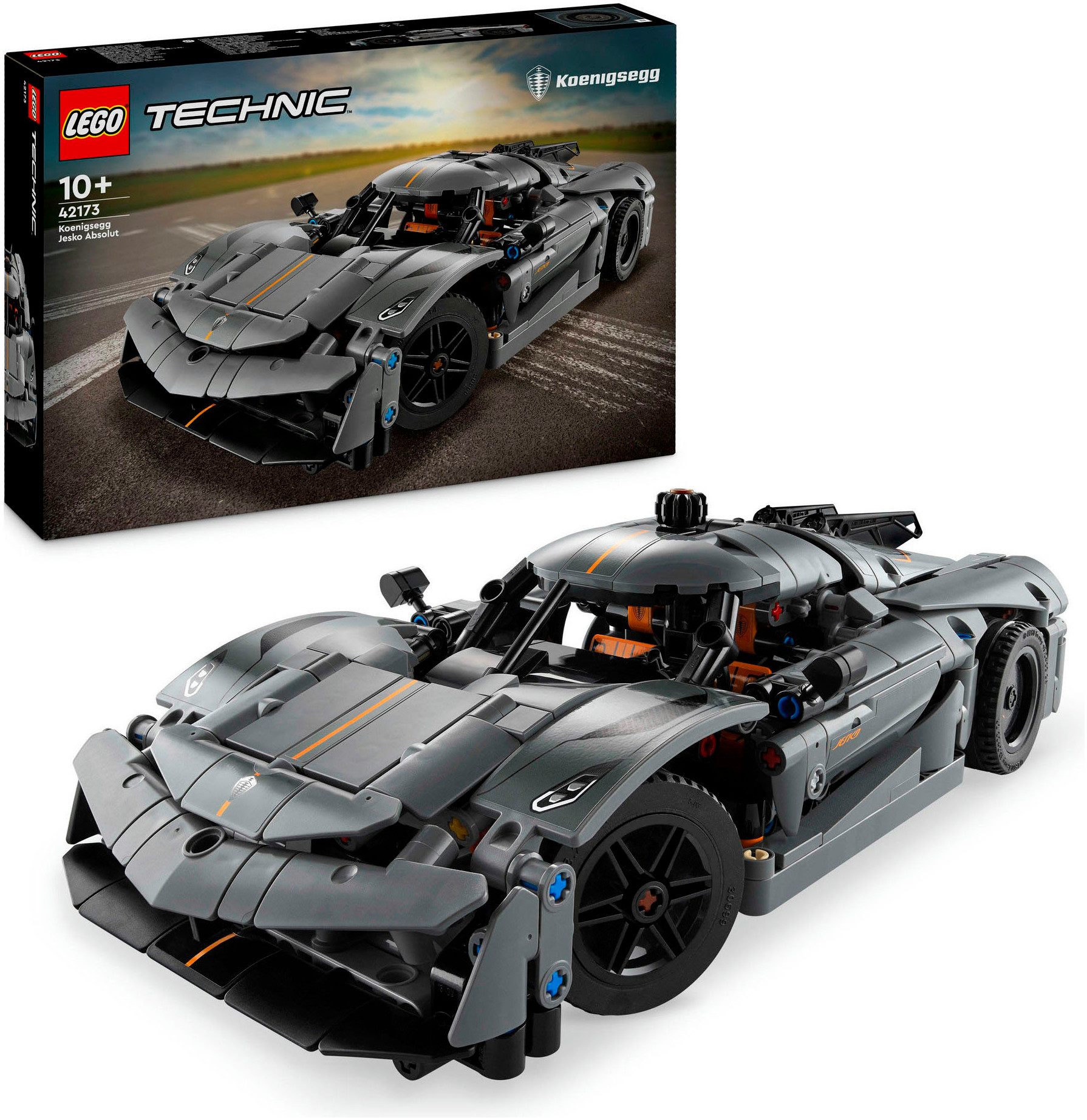LEGO® Koenigsegg Jesko Absolut Supersportwagen in Grau (42173), LEGO Technic Konstruktionsspielsteine, (801 St), Made in Europe