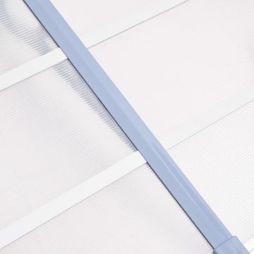 furnicato Markise Türvordach Grau und Transparent 396x90 cm Polycarbonat