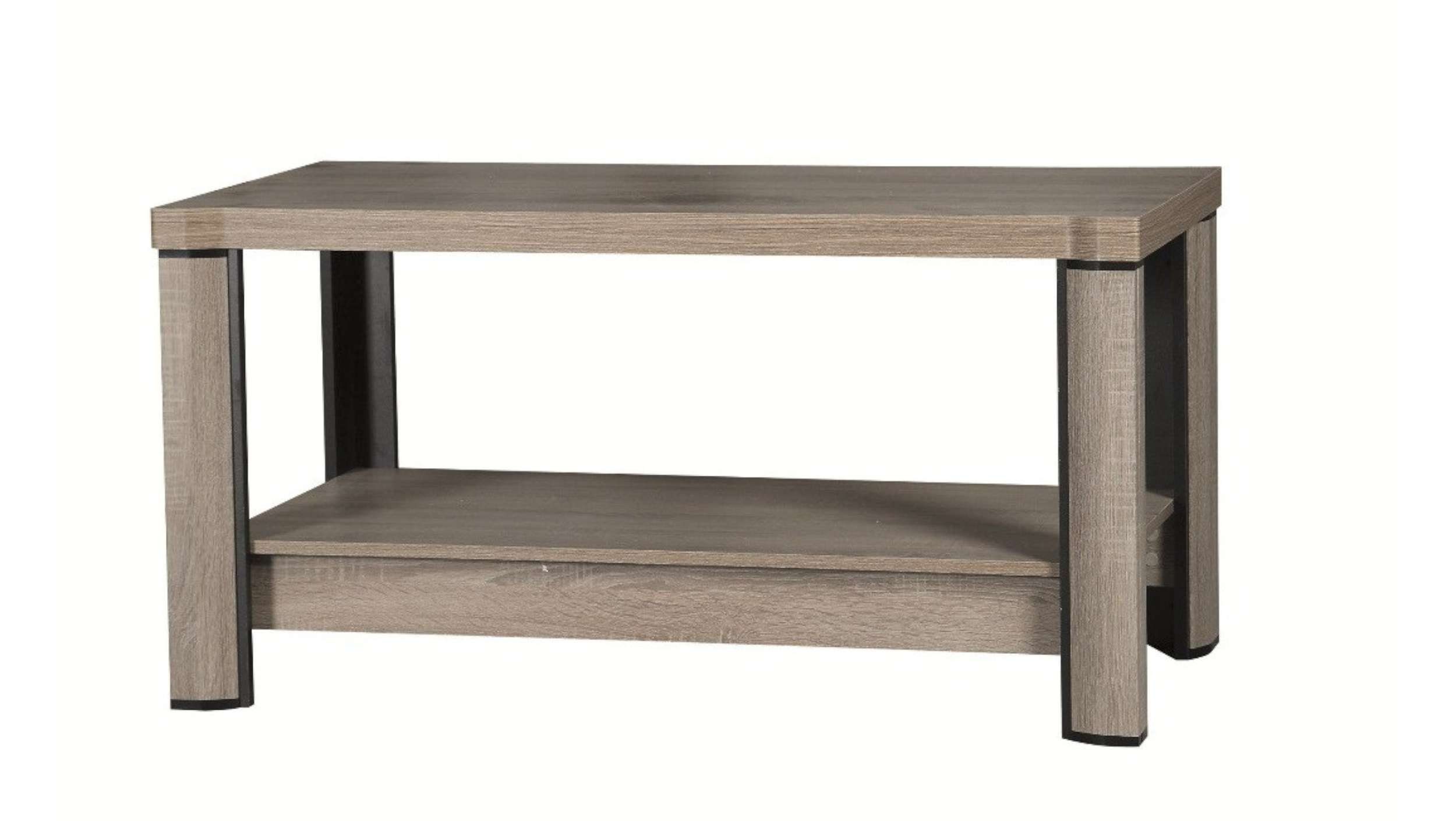 Design Stylefy cm, Stauraum Trüffel 90/120 unter rechteckig, Tischplatte, Beistelltisch), (Wohzimmertisch, Modern x Couchtisch Safari Eiche 60